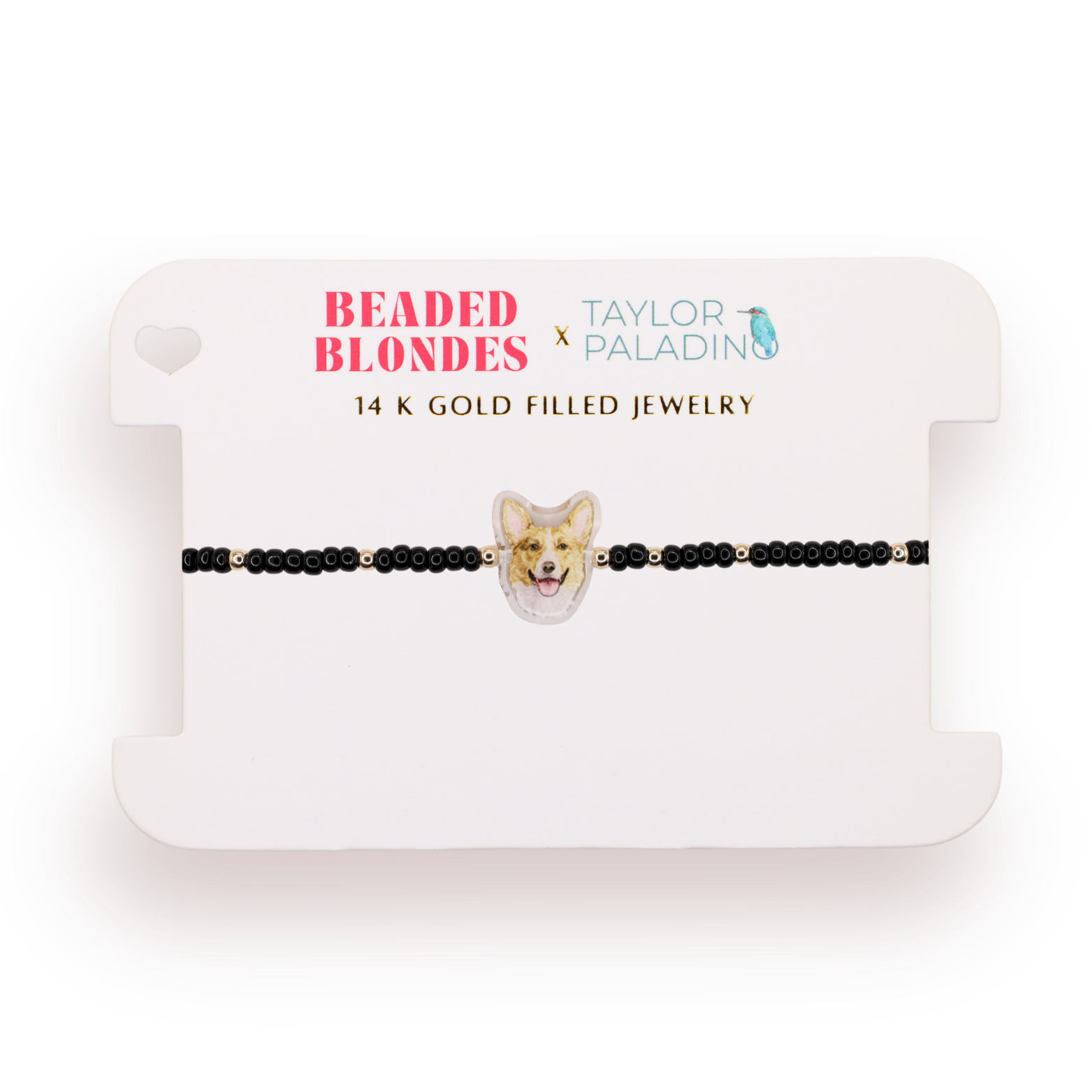 Corgi Bracelet on Black Sprinkle