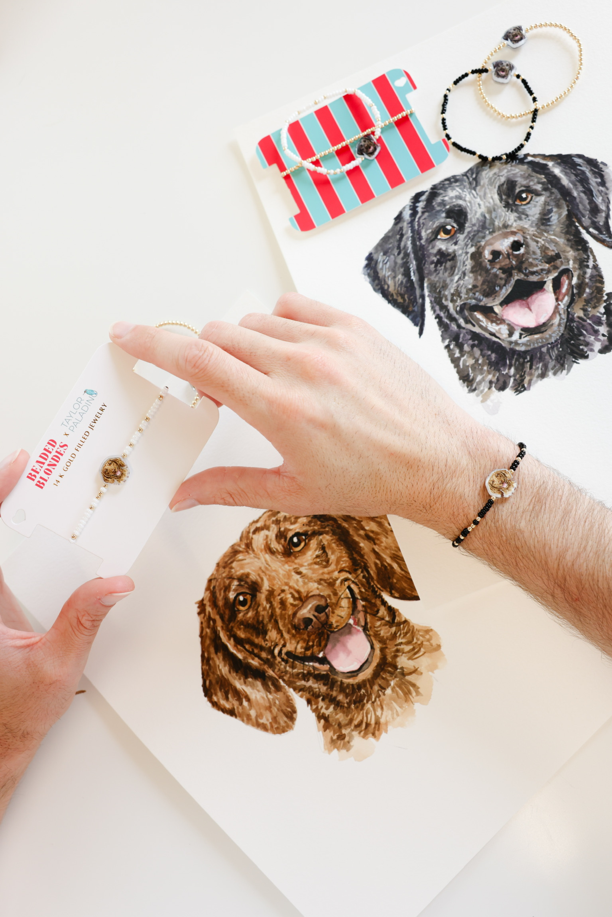 Dachshund Bracelet on Luster White Sprinkle