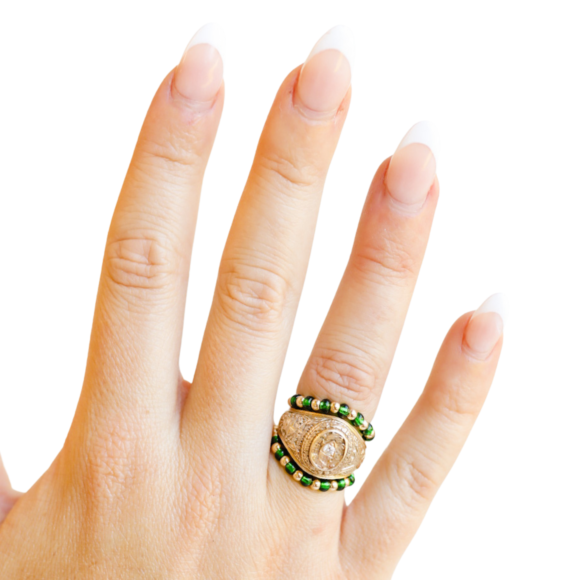 The Poppi Ring in Dark Green