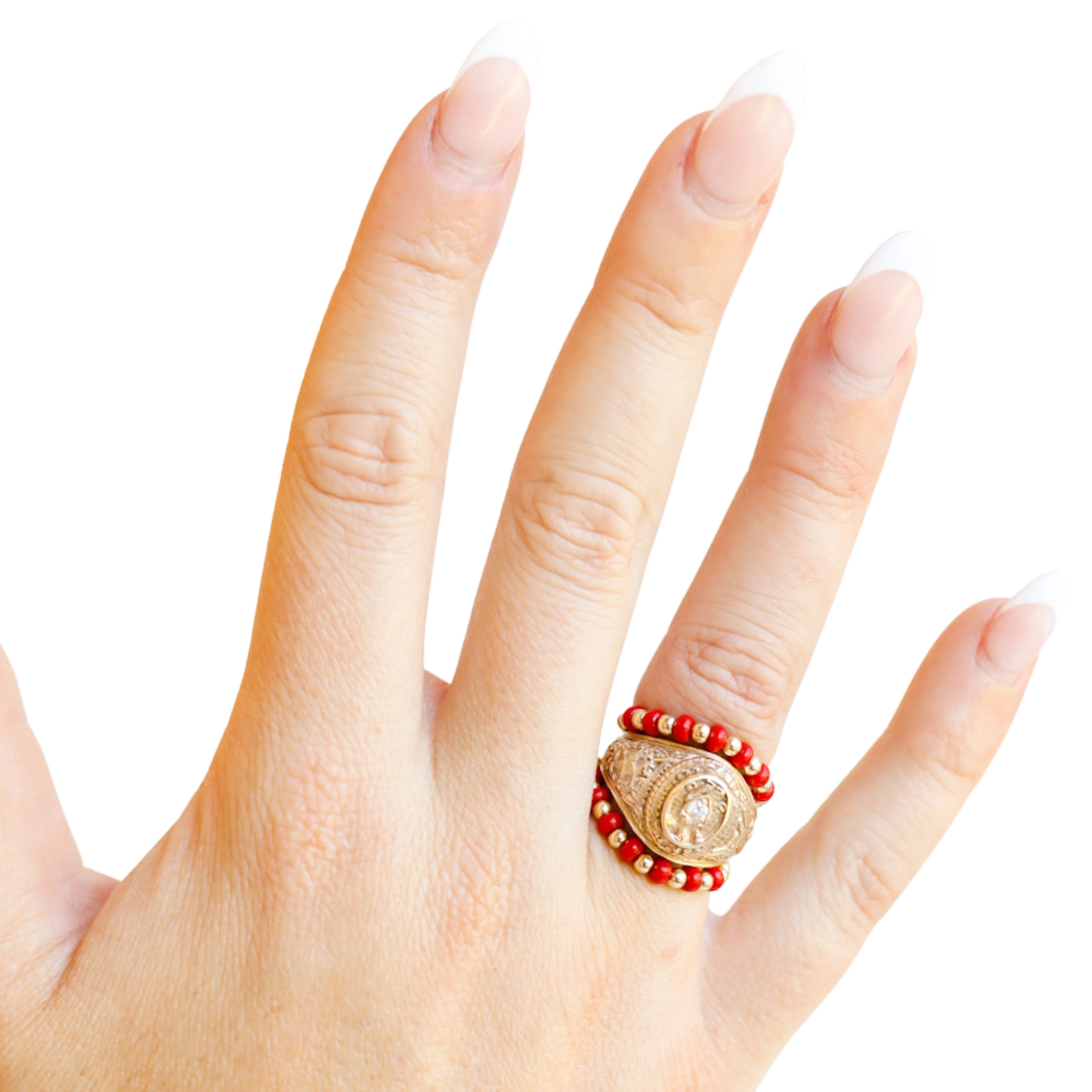 The Poppi Ring in Dark Red