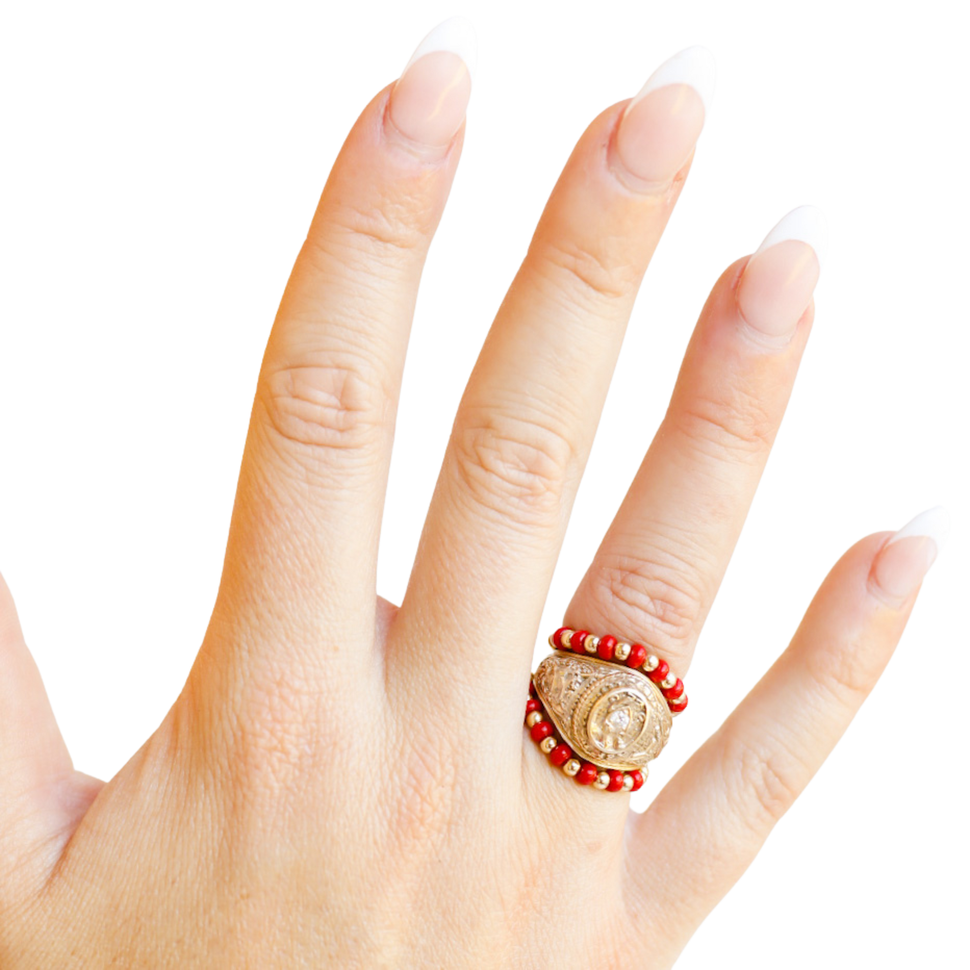 The Poppi Ring in Dark Red