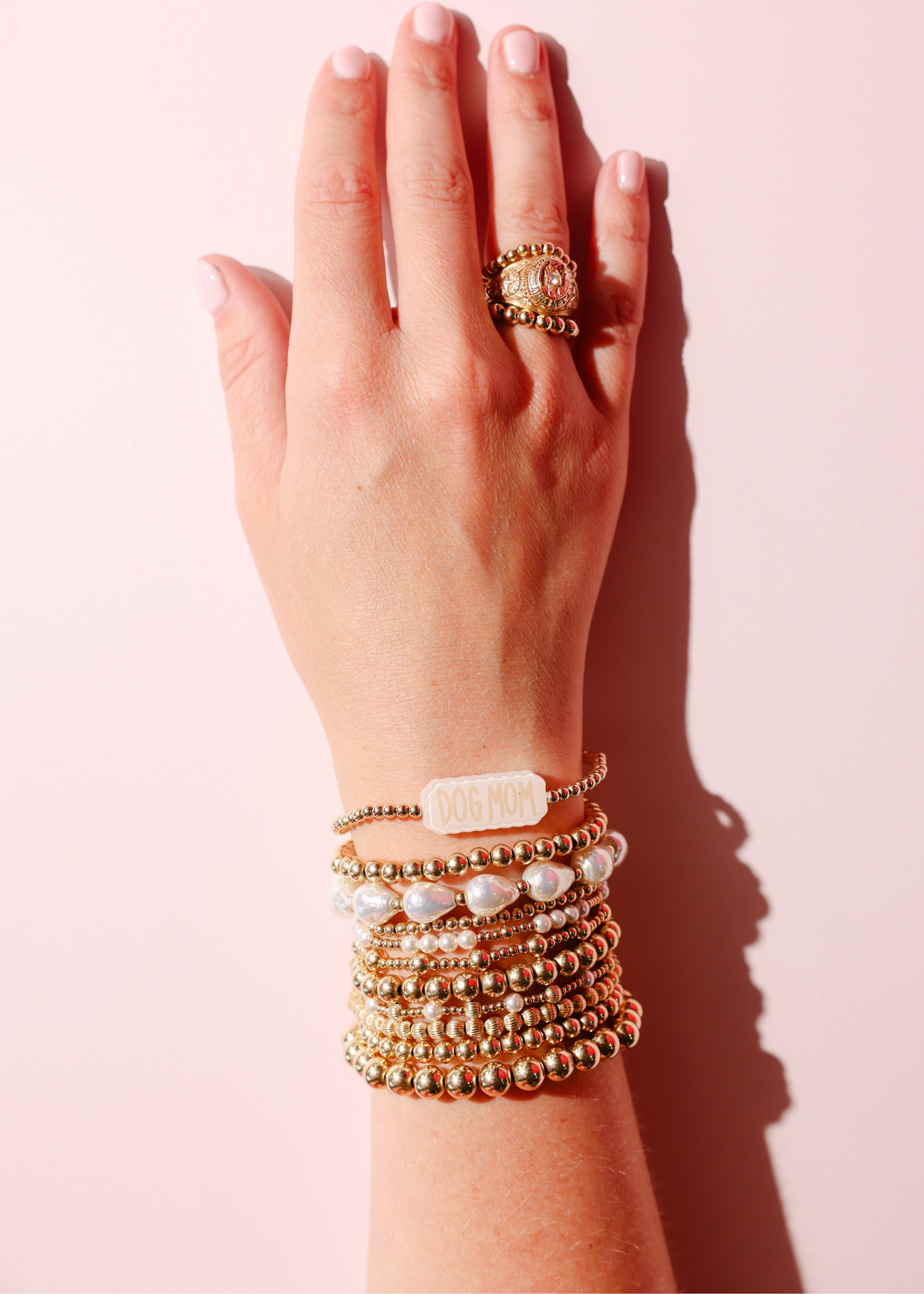 Dog Mom Bracelet on Gold