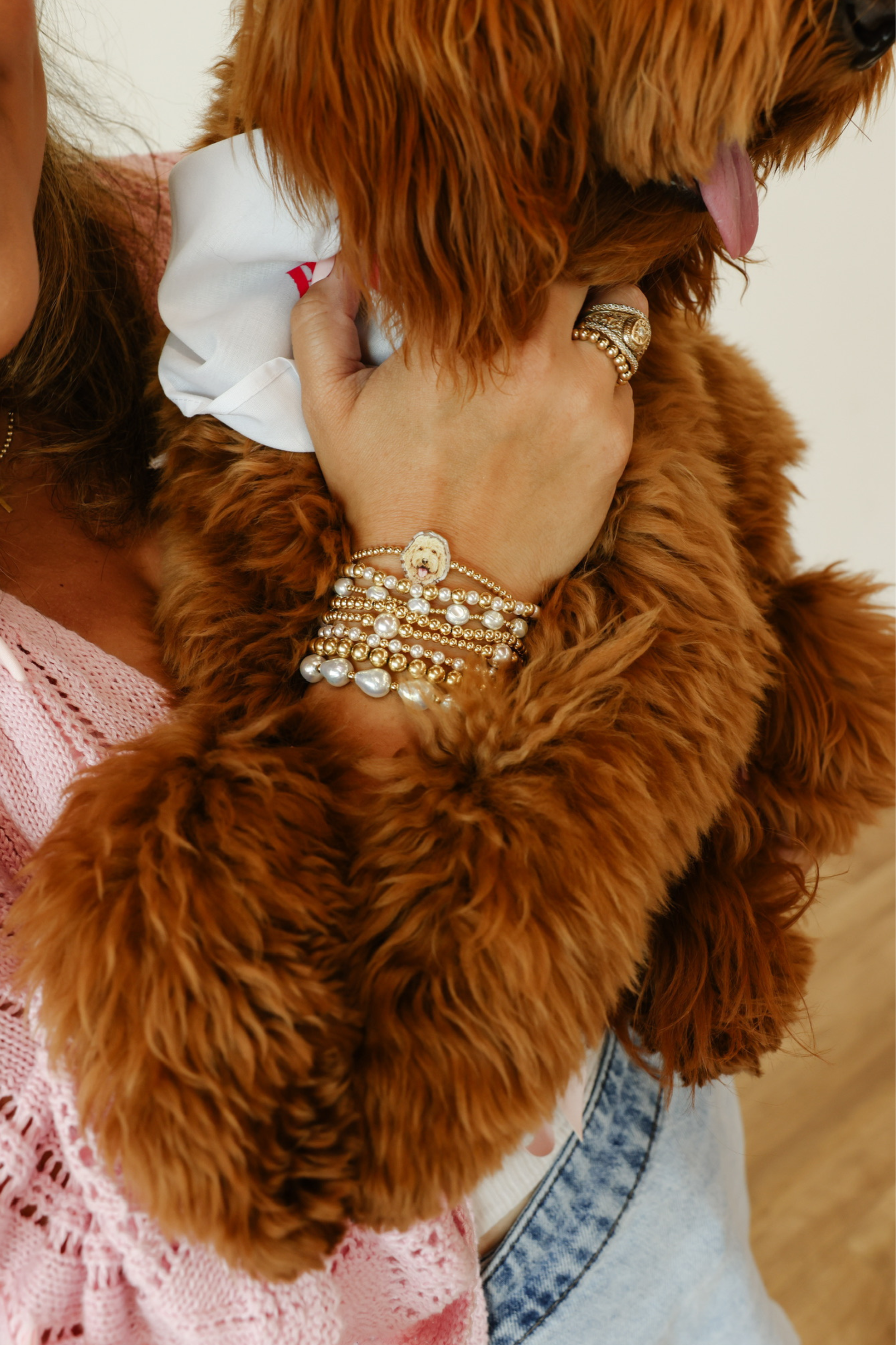 Golden Doodle Bracelet on Black Sprinkle