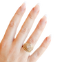 Ella 2.5MM Beaded Band Ring in Gold