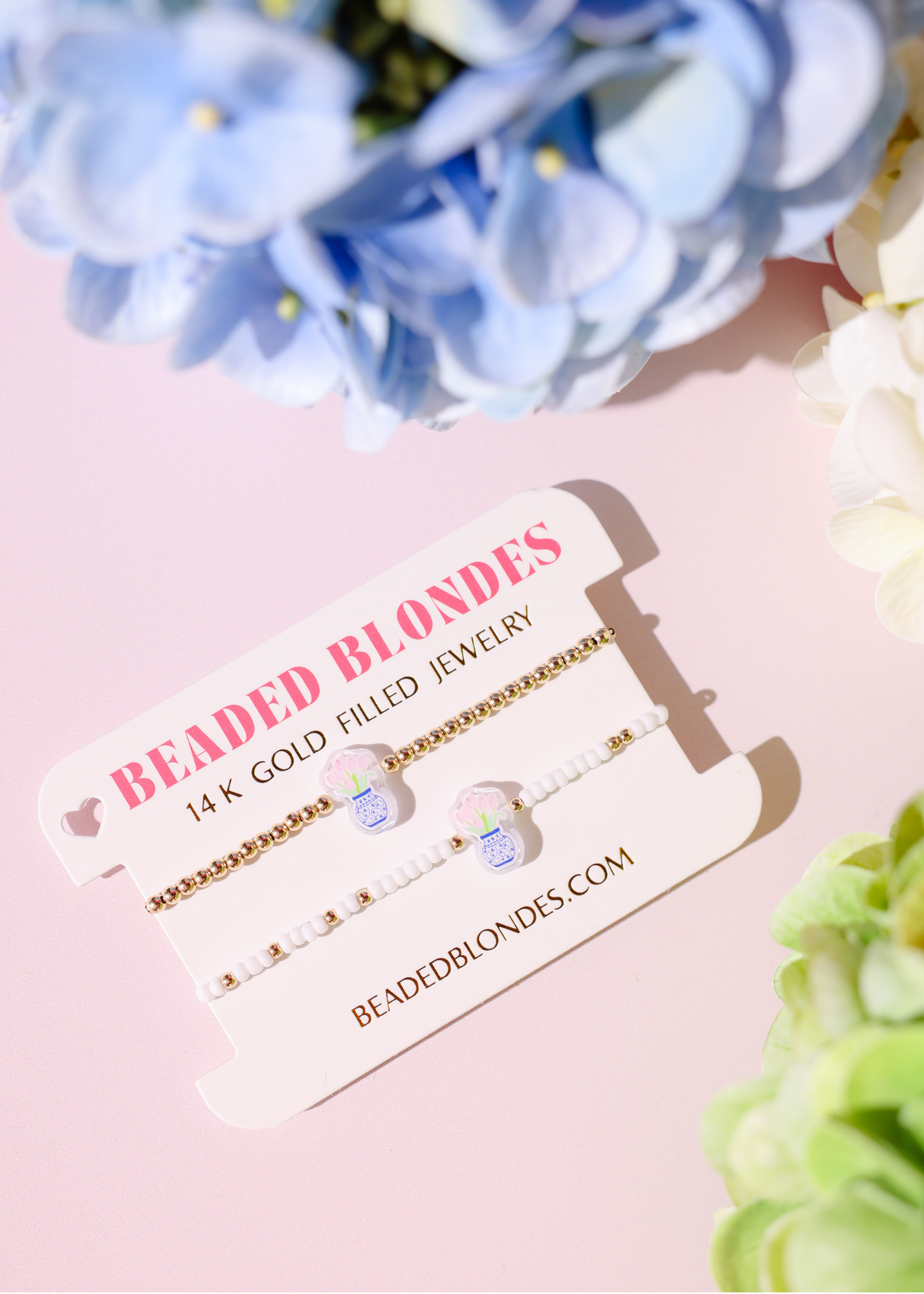 Floral Vase Bracelet on Gold