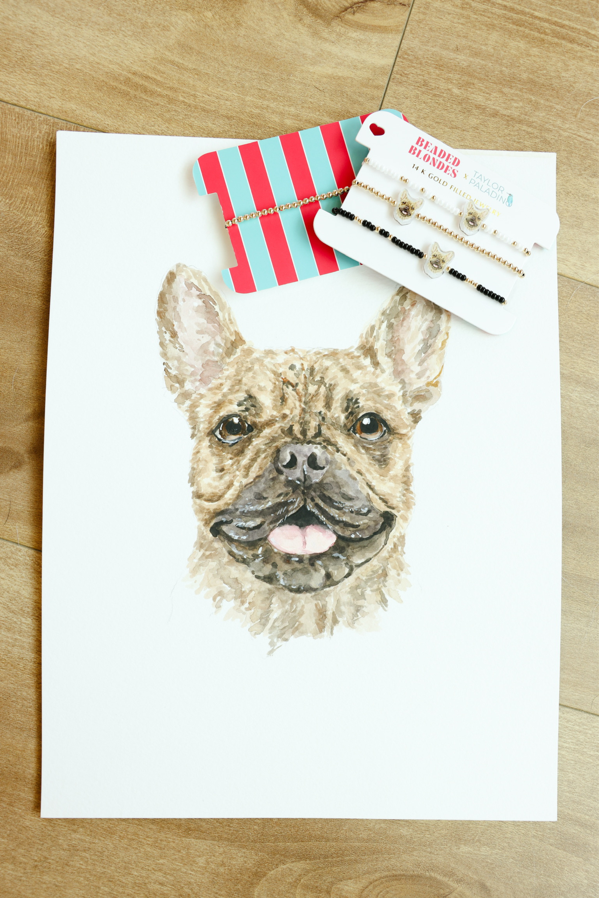 French Bulldog Bracelet on Black Sprinkle