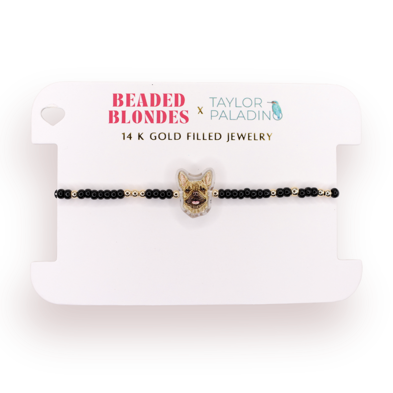 French Bulldog Bracelet on Black Sprinkle