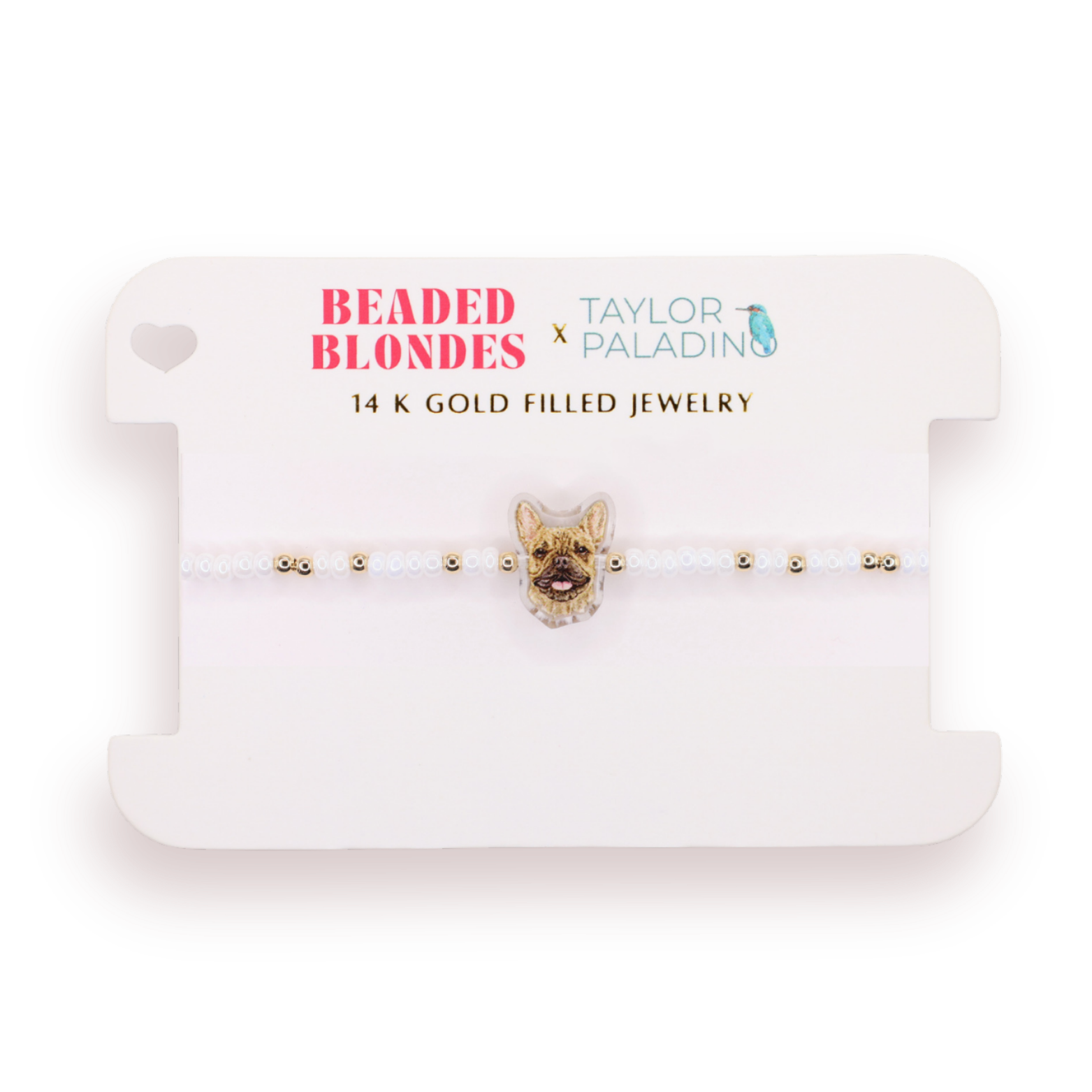 French Bulldog Bracelet on Luster White Sprinkle