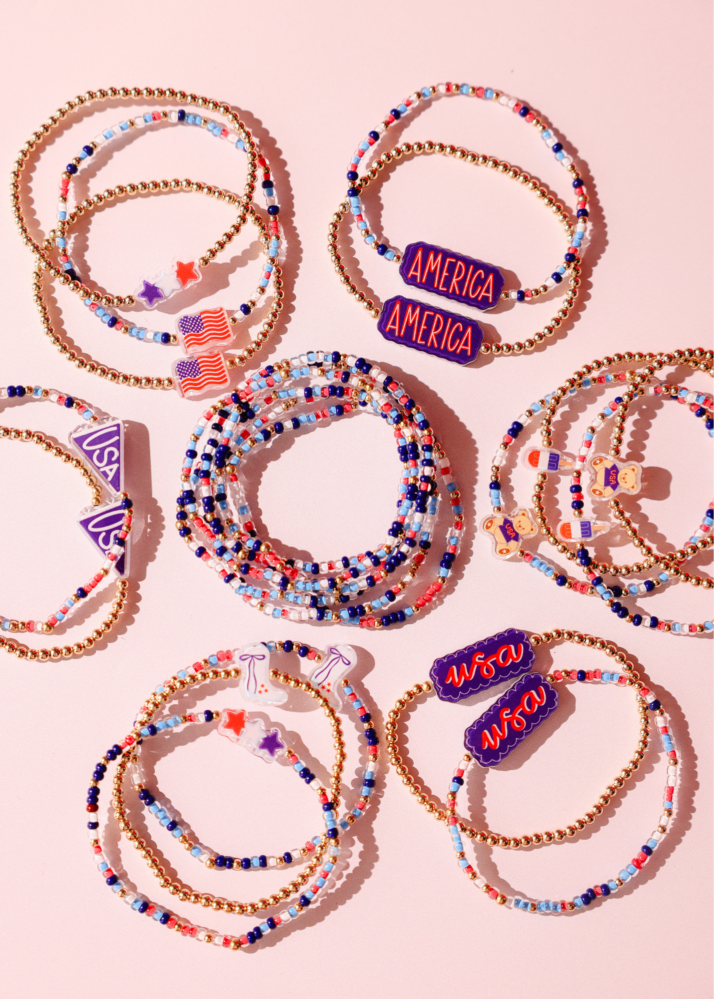 Patriotic Boot Bracelet on Color (Kids Size)