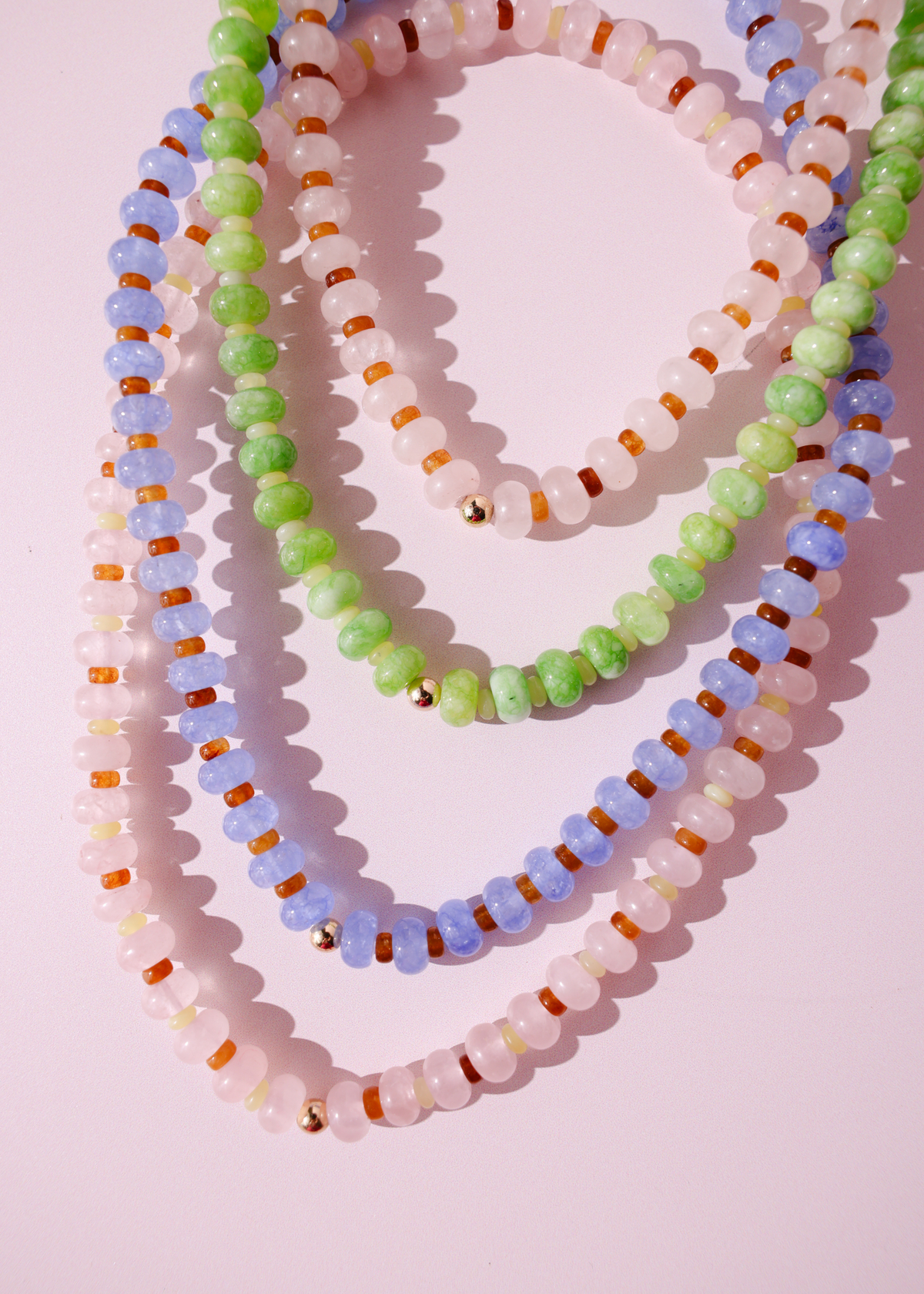 Caroline Necklace in Pink and Brown