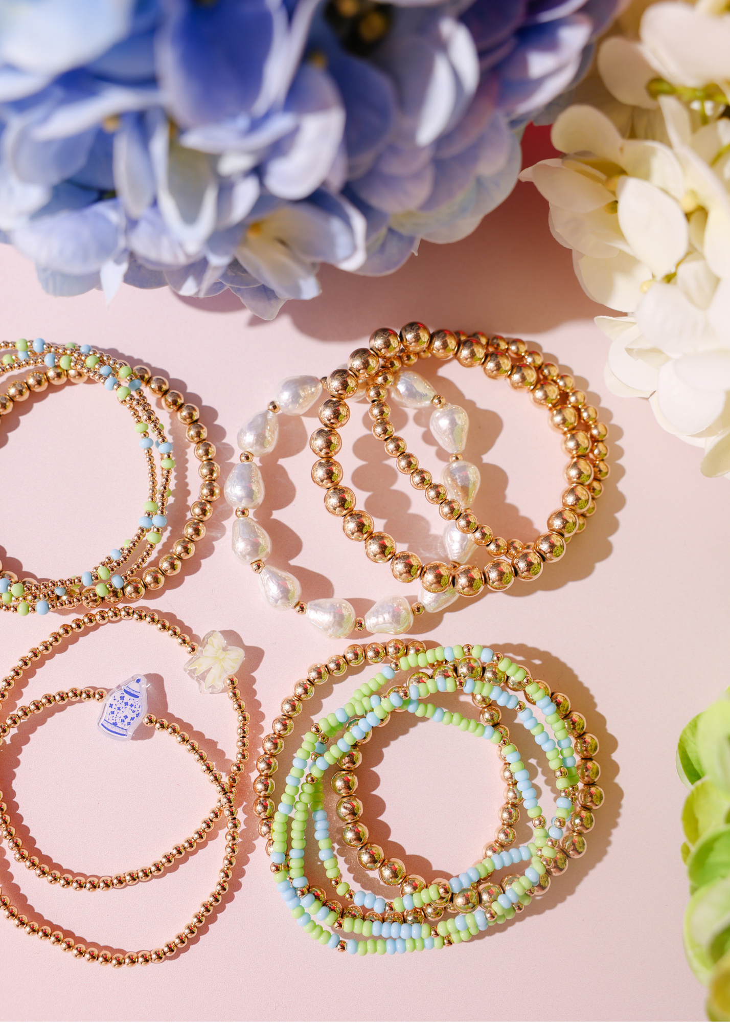 Light Green and Powder Blue Sprinkle Bracelet