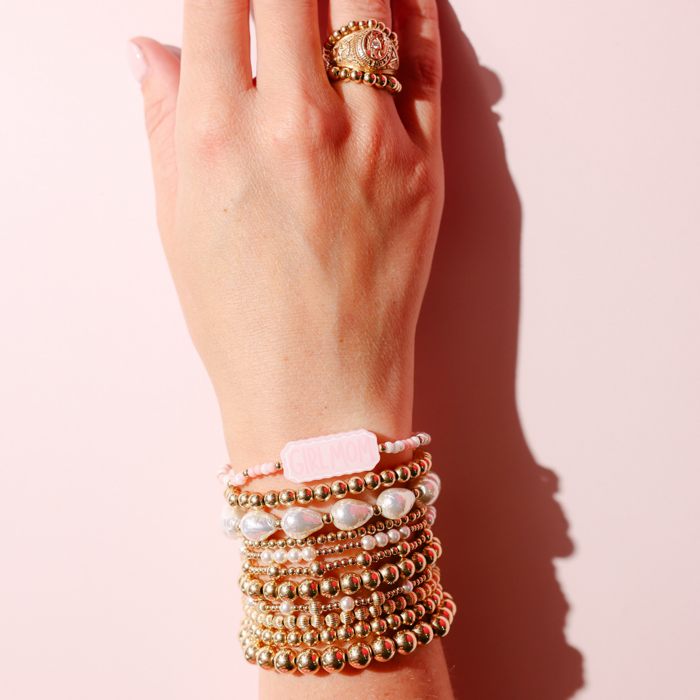 Girl Mom Bracelet on Color