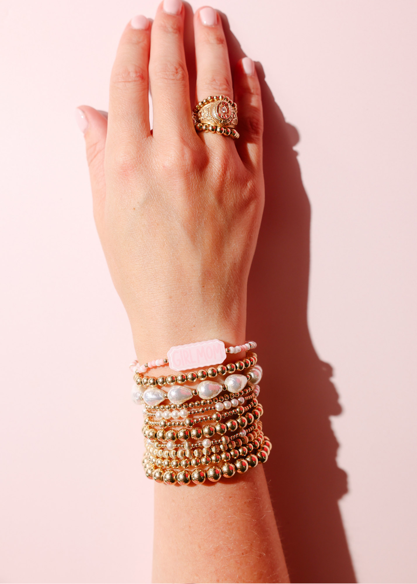 Girl Mom Bracelet on Color