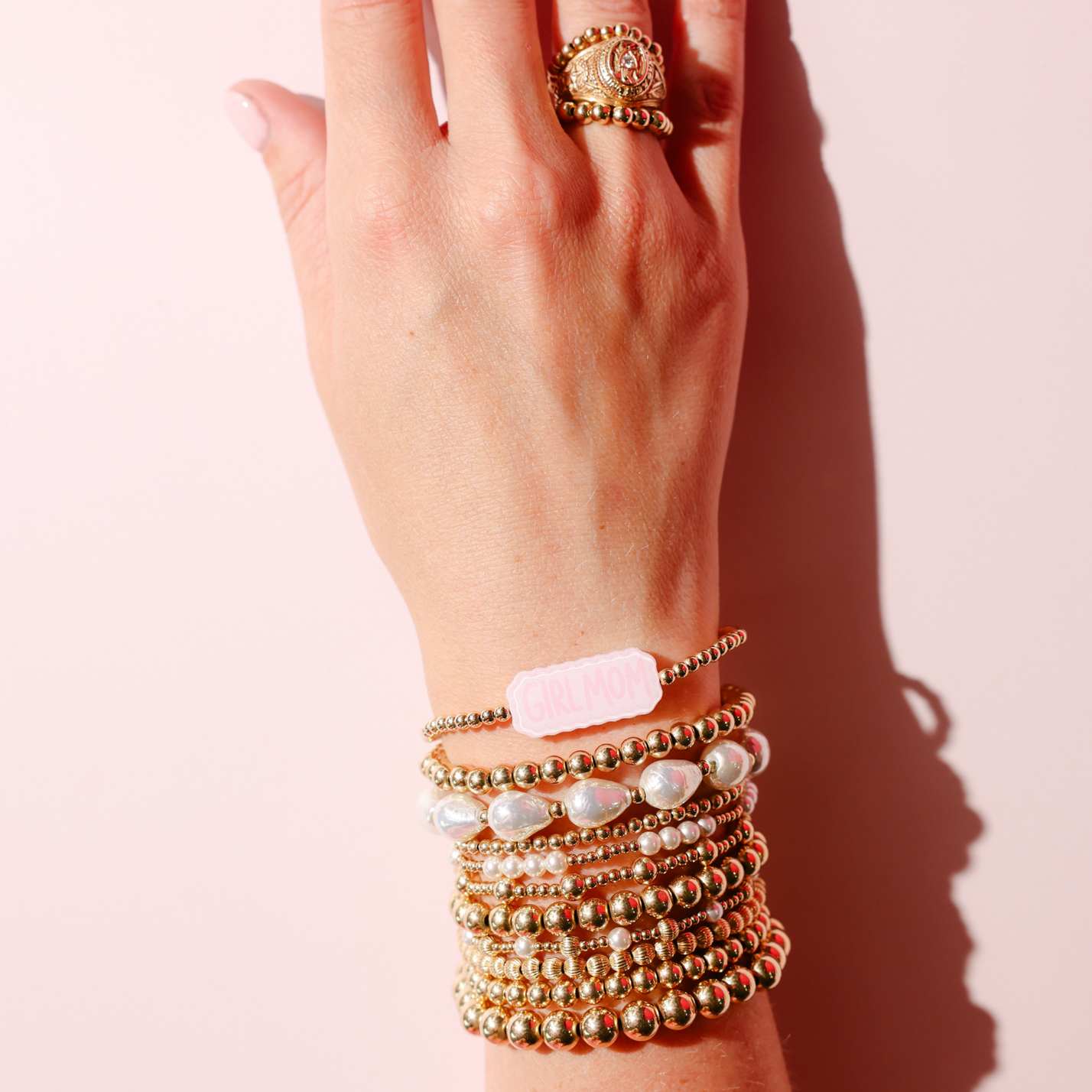 Girl Mom Bracelet on Gold