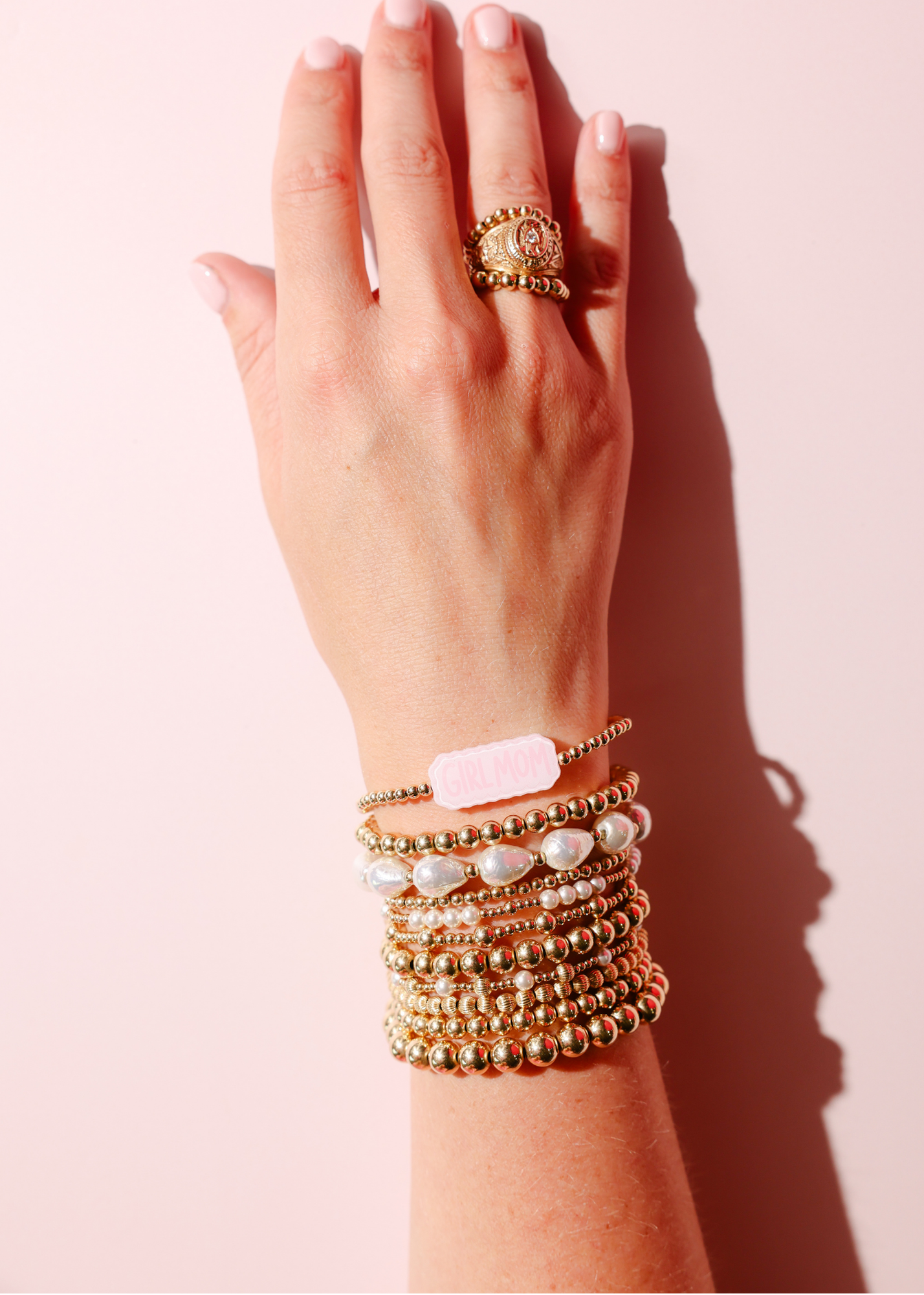 Girl Mom Bracelet on Gold