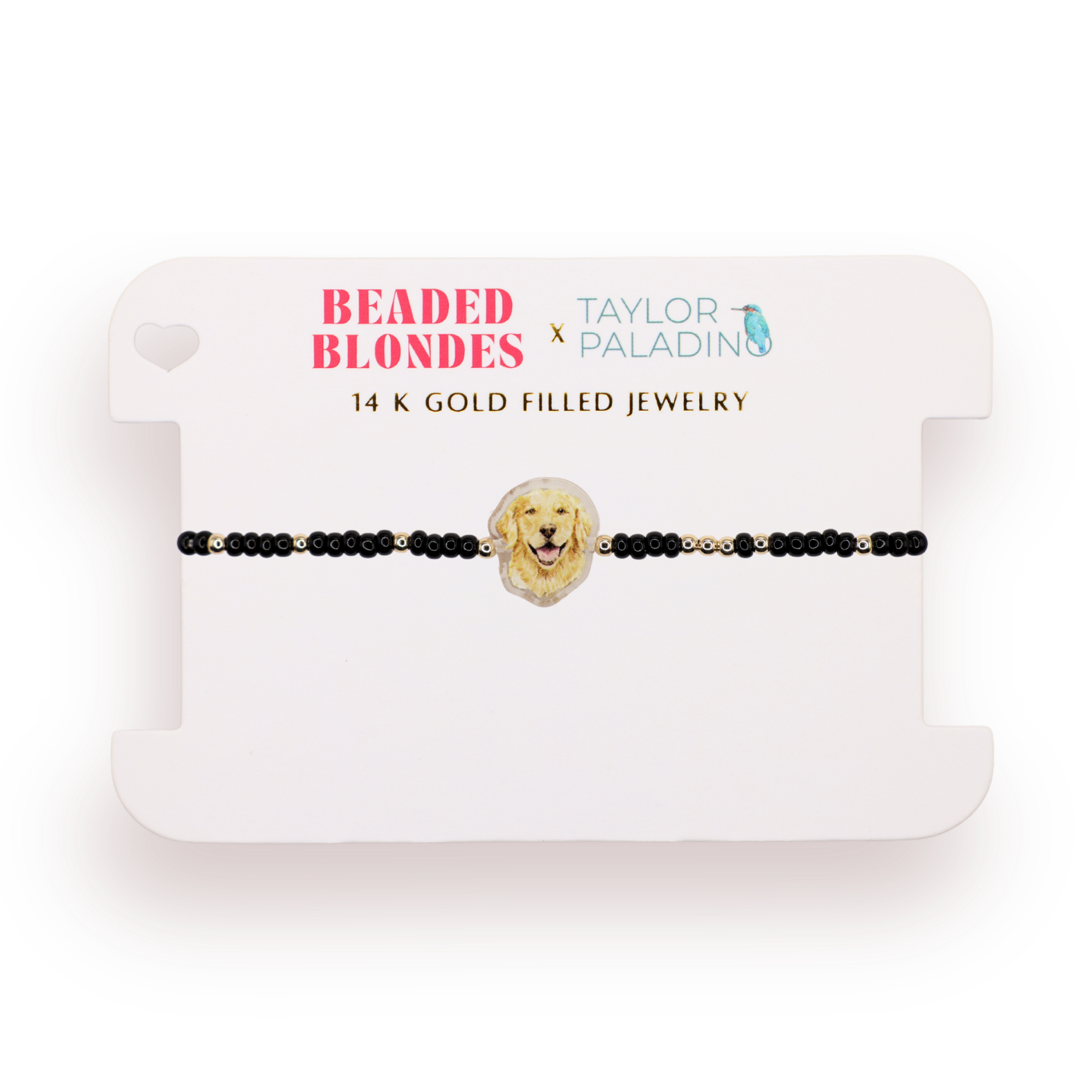 Golden Retriever Bracelet on Black Sprinkle