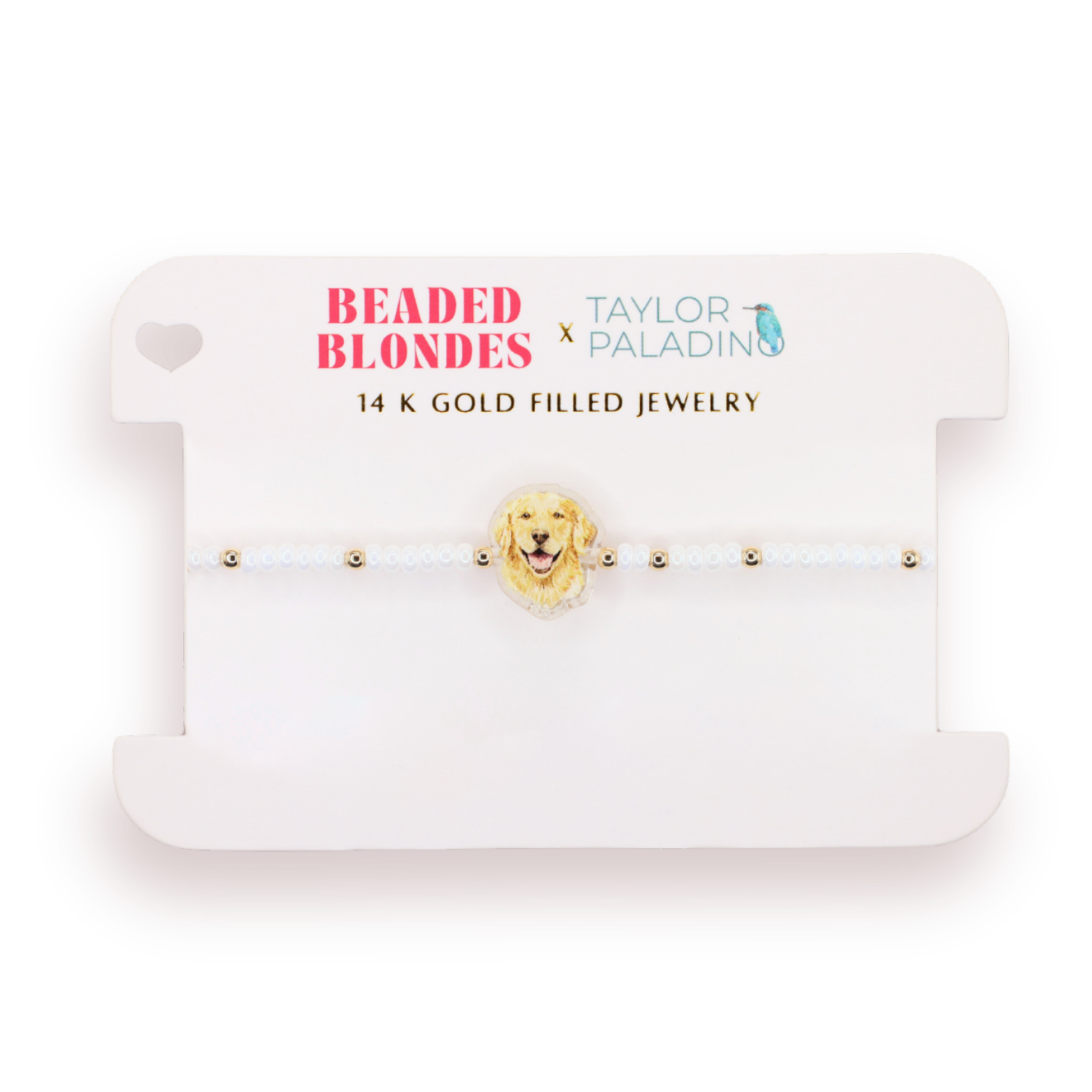 Golden Retriever Bracelet on Luster White Sprinkle