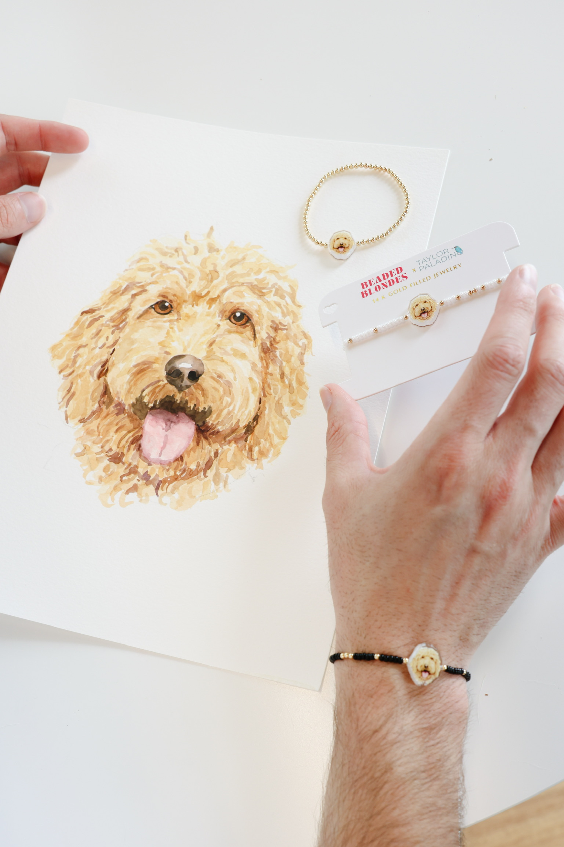 Golden Doodle Bracelet on Black Sprinkle