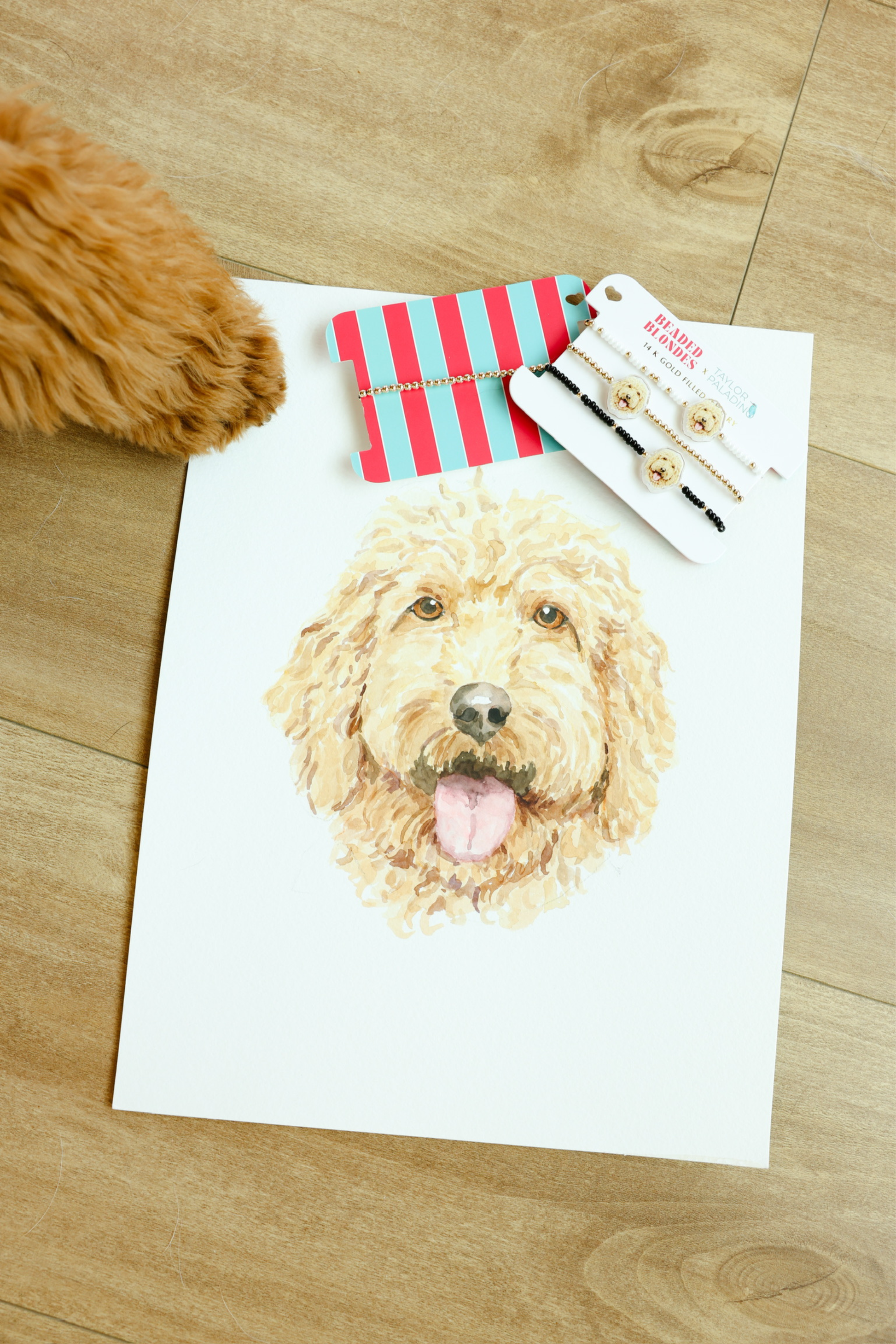Golden Doodle Bracelet on Black Sprinkle