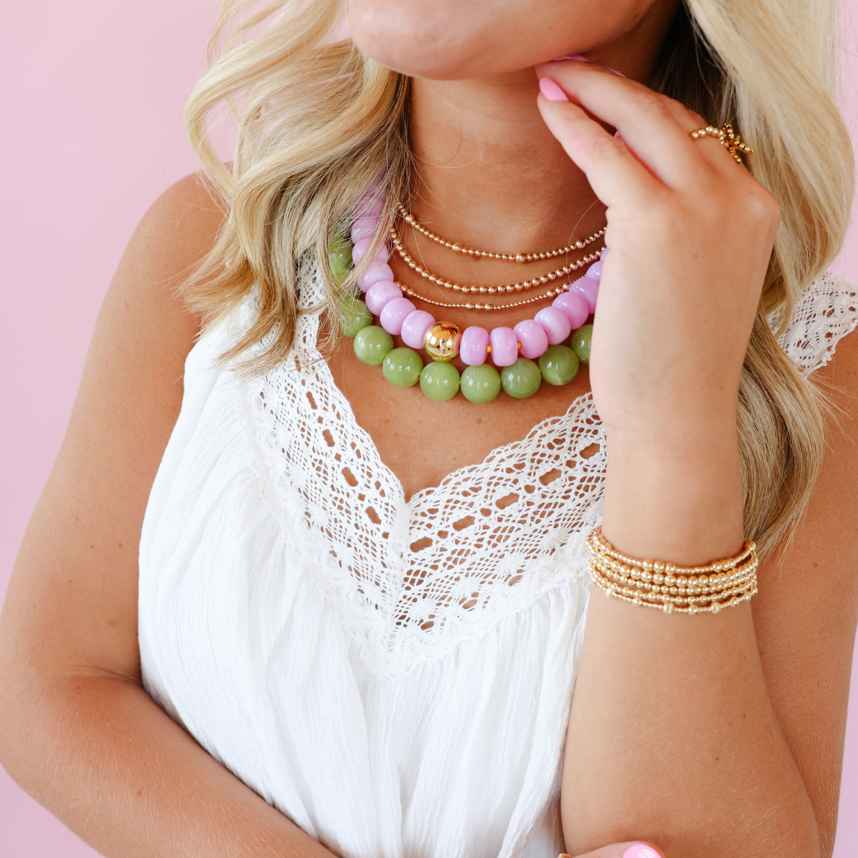 Chartreuse Gumball Necklace