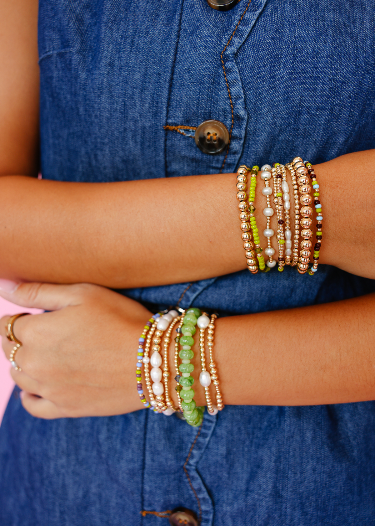 Charlotte Bracelet in Denim and Olive