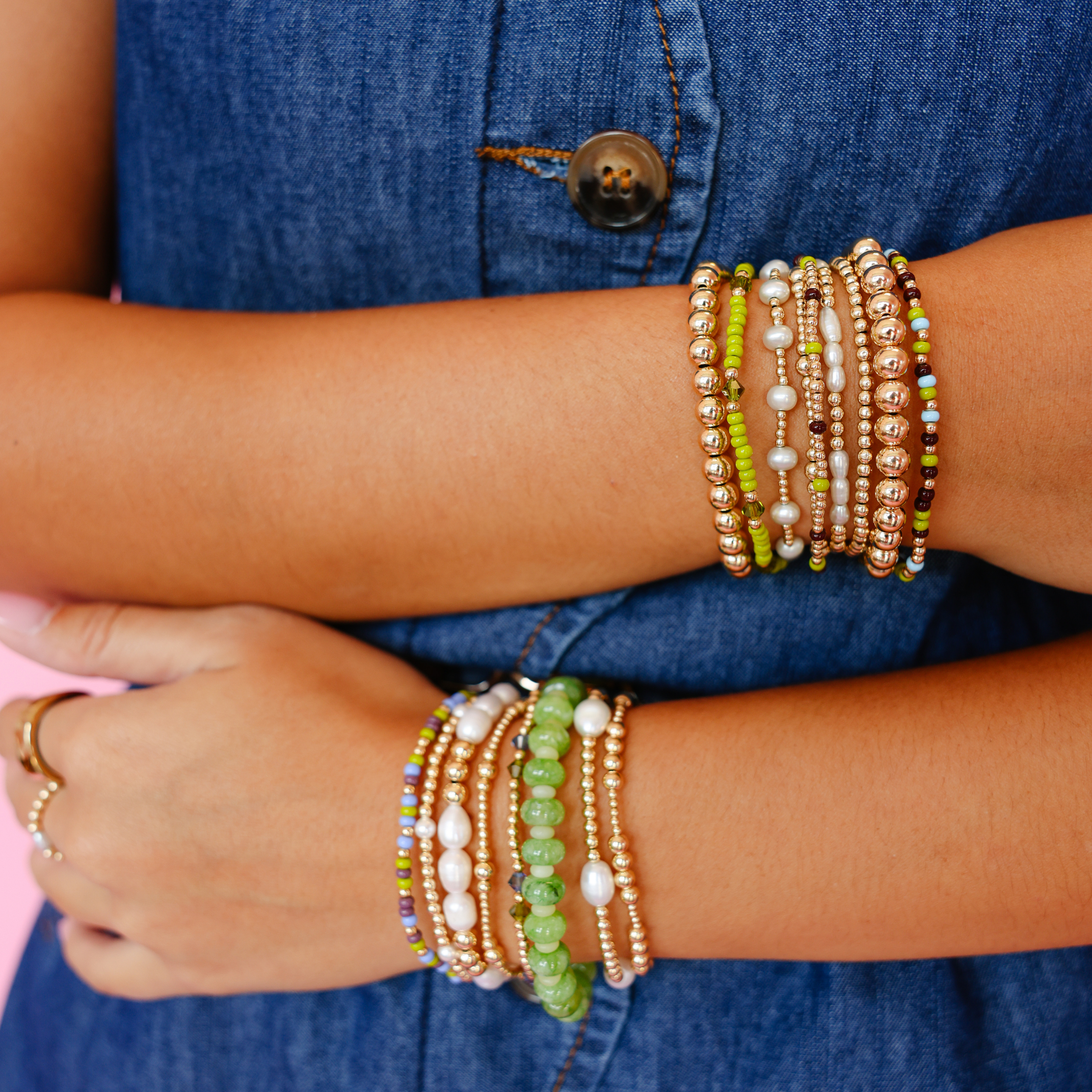 Penelope Bracelet in Dark Brown and Olive Green