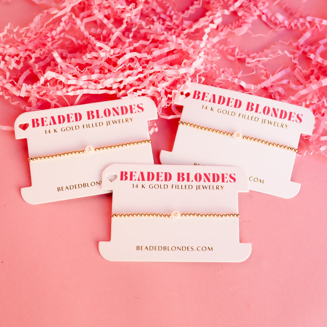 BB Neutral Bead Initial Letter Bracelet