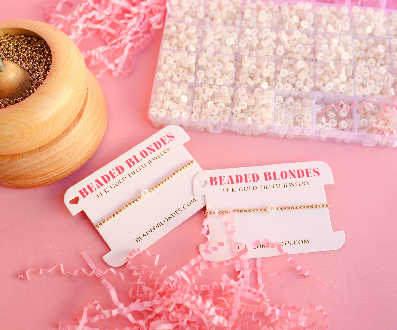 BB Neutral Bead Initial Letter Bracelet