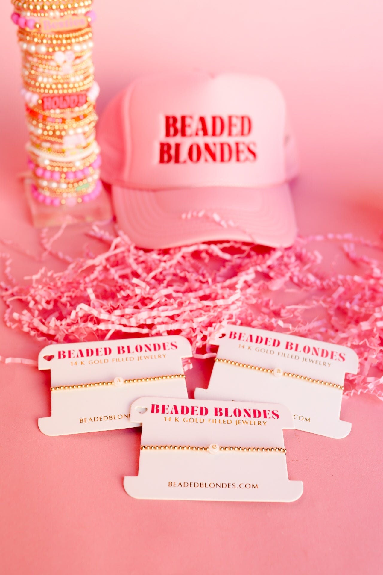 BB Neutral Bead Initial Letter Bracelet