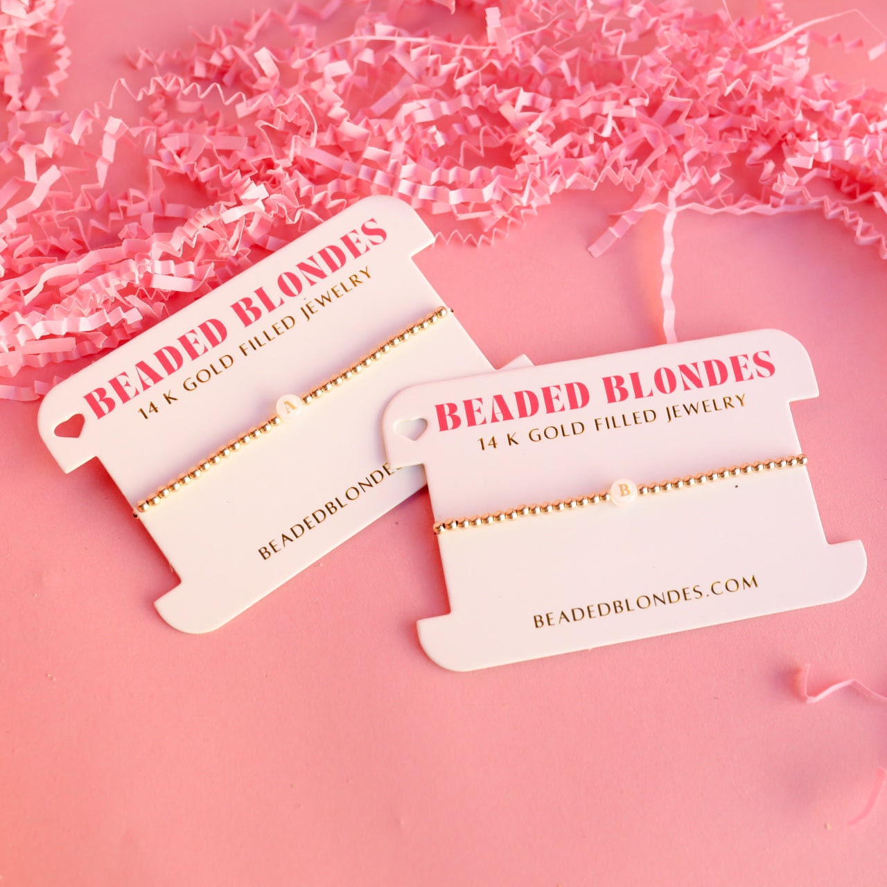 BB Neutral Bead Initial Letter Bracelet