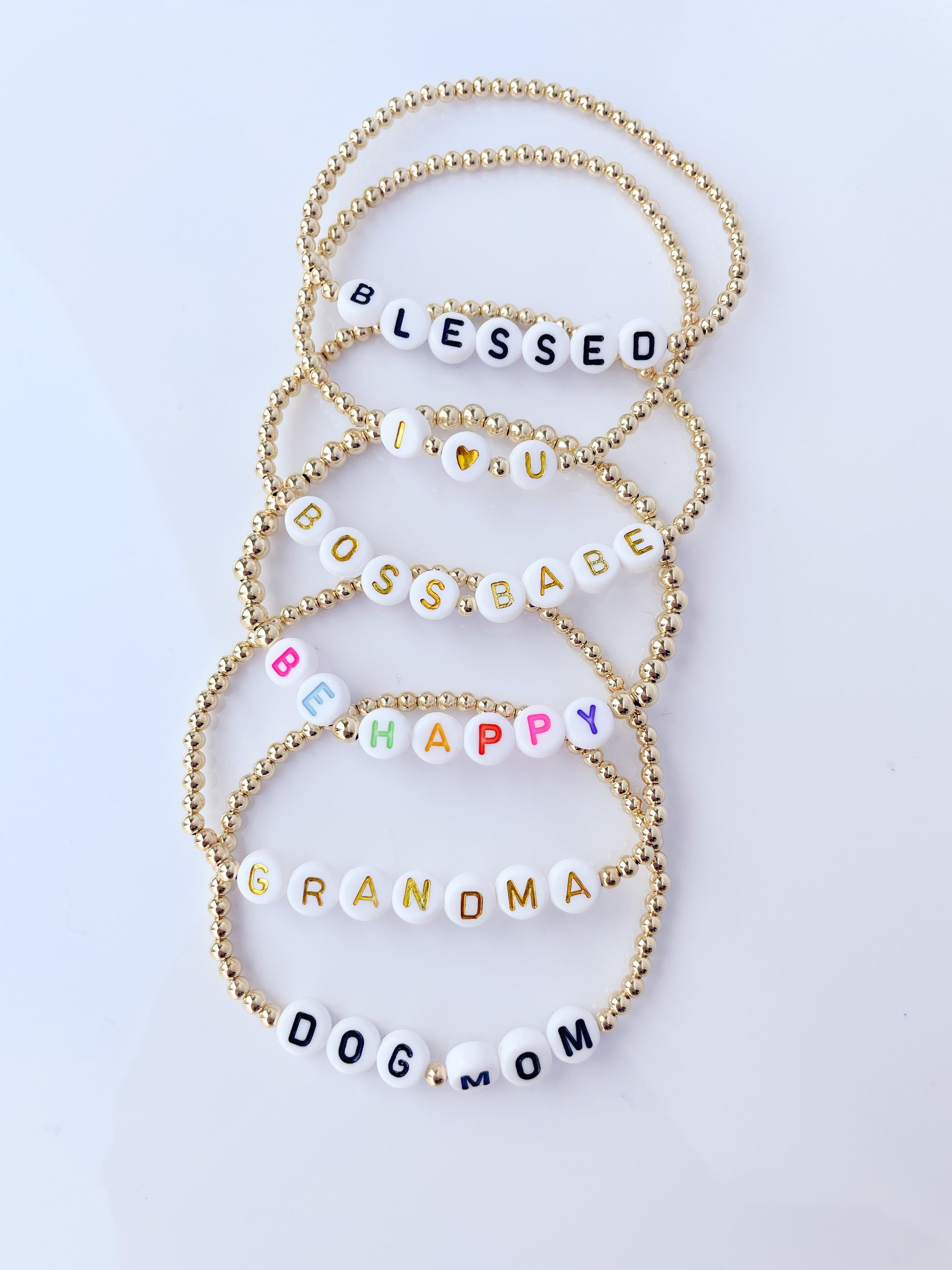 Colorful Custom Bracelet in Gold (Kids Size)