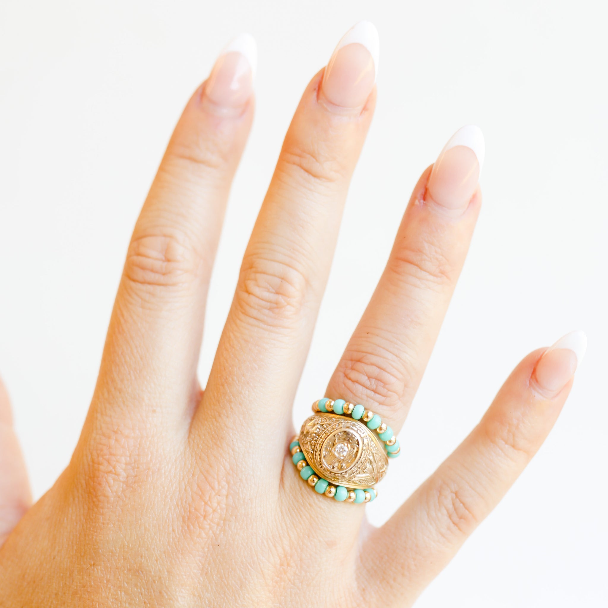 The Poppi Ring in Turquoise 9 9.5 Silver