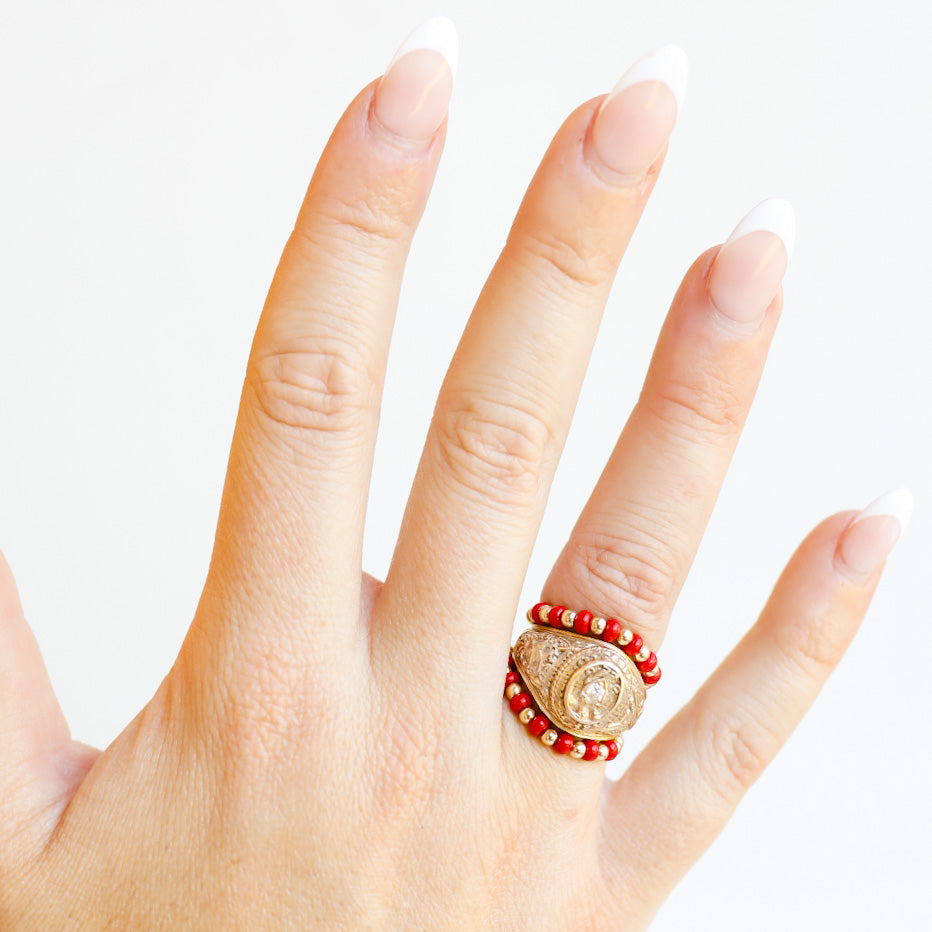 The Poppi Ring in Dark Red