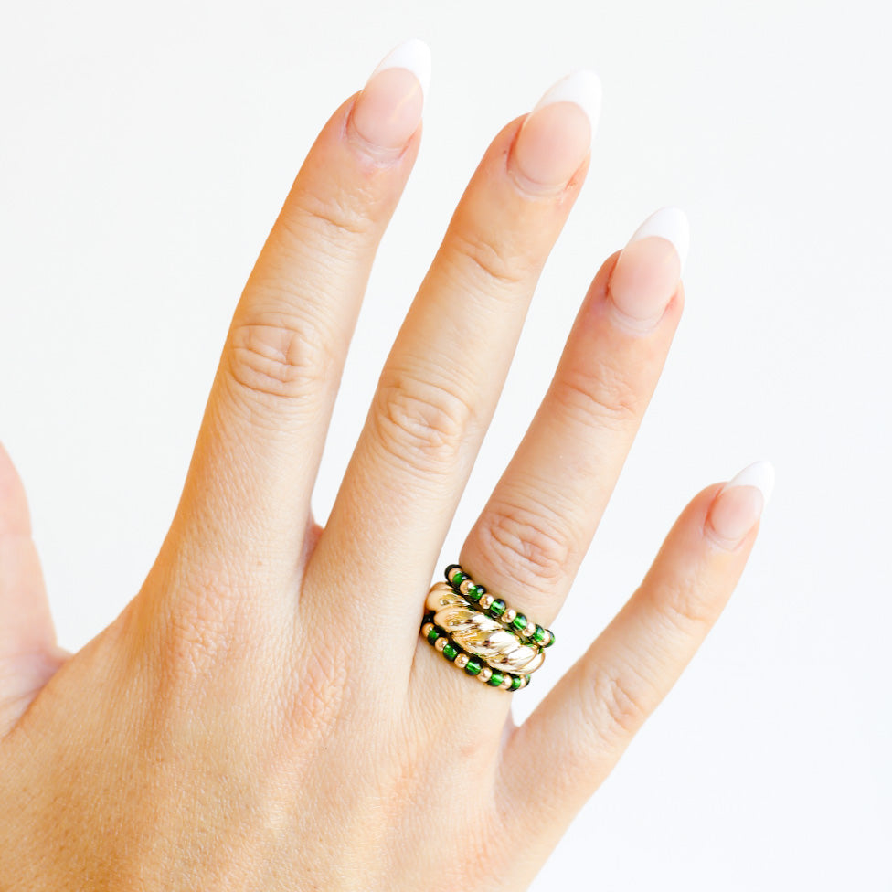The Poppi Ring in Dark Green