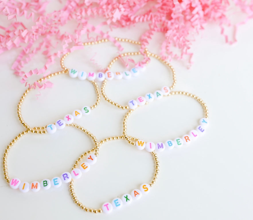 Colorful Custom Bracelet in Gold