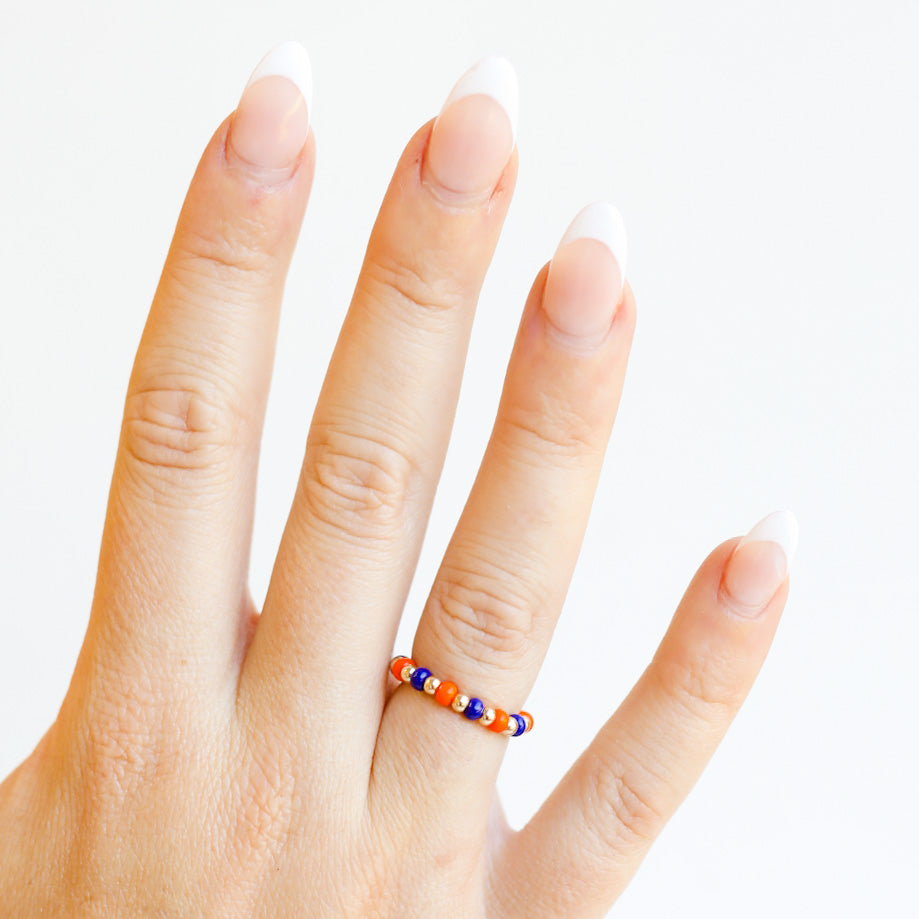 The Poppi Ring in Orange & Blue