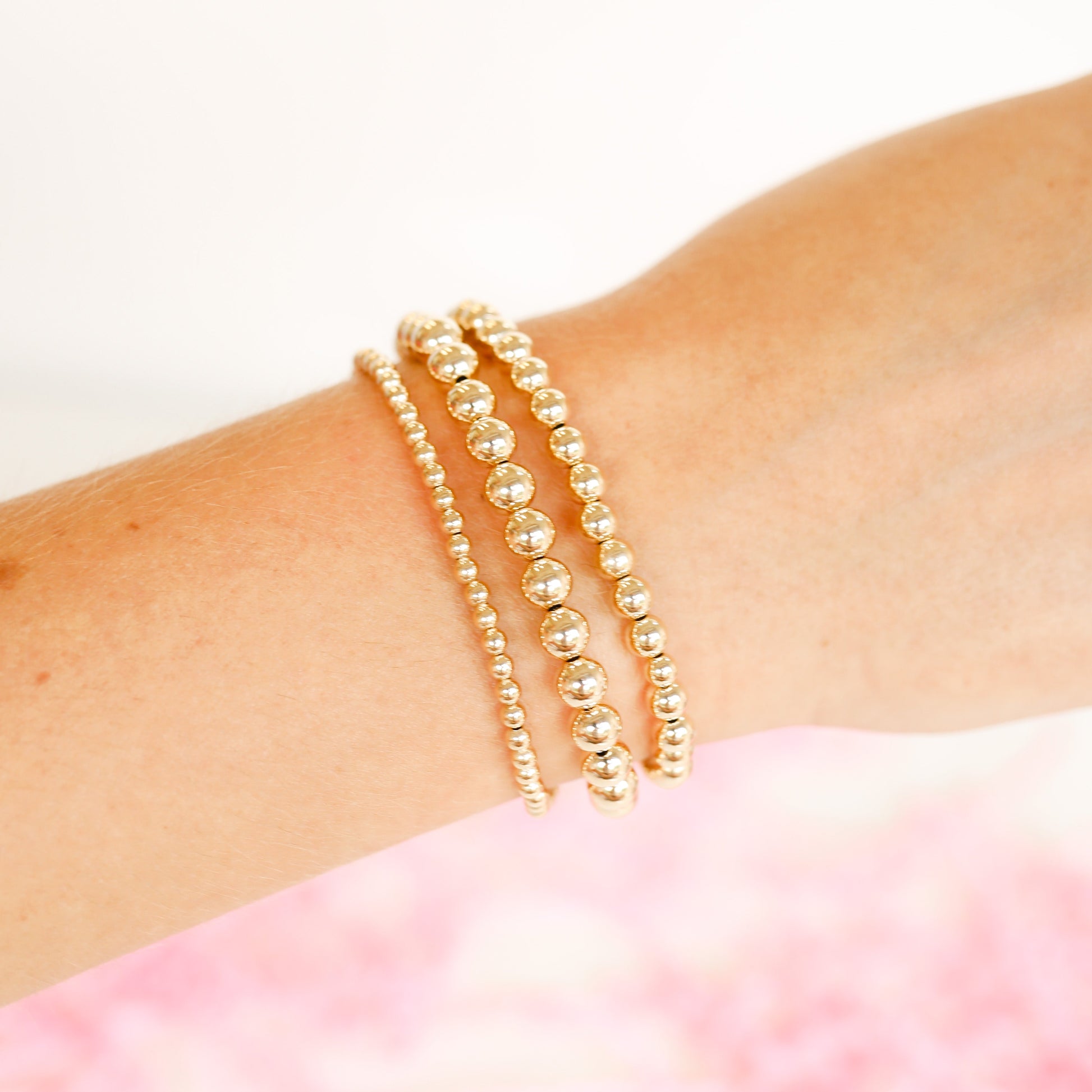 6MM Gold Beaded Bracelet (Kids Size)