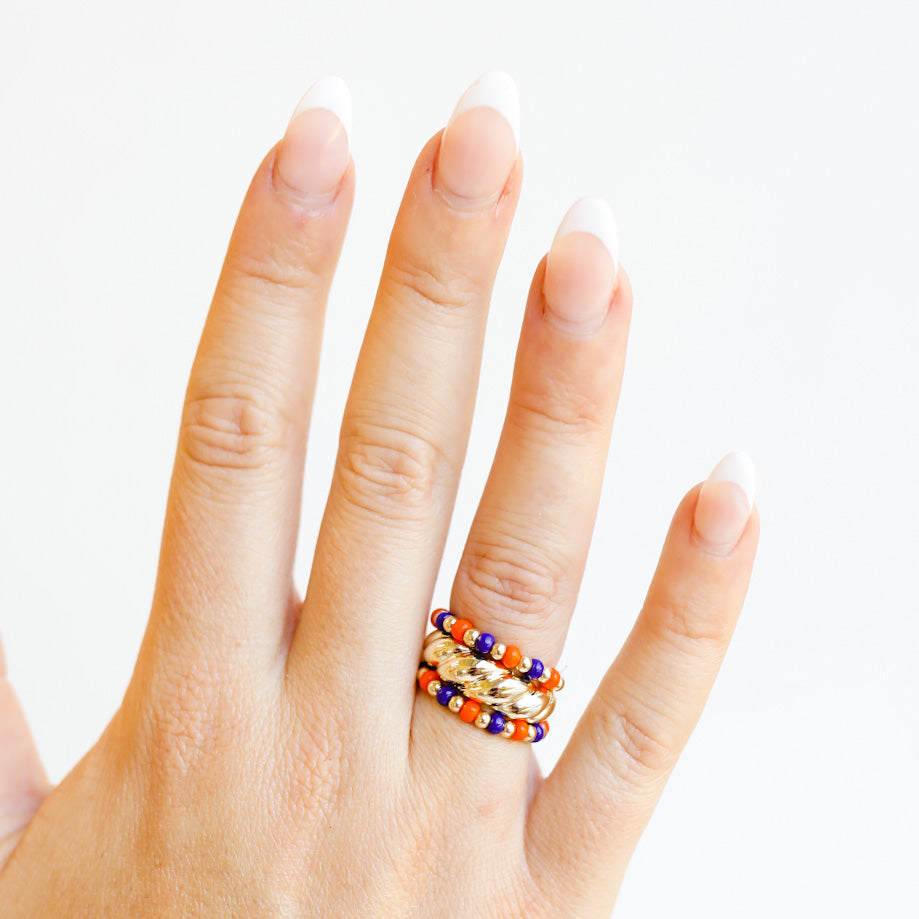 The Poppi Ring in Orange & Blue