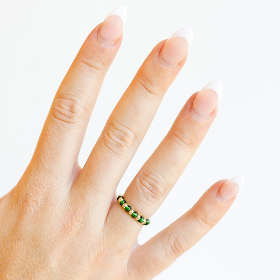 The Poppi Ring in Dark Green