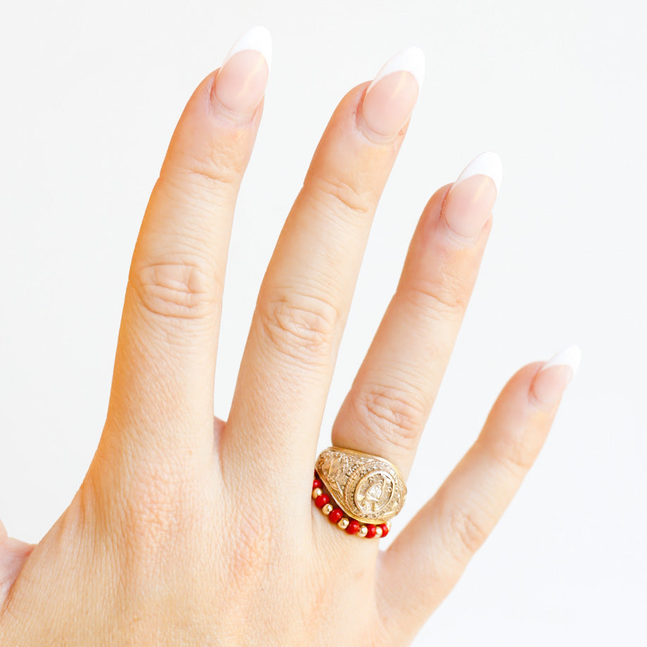 The Poppi Ring in Dark Red