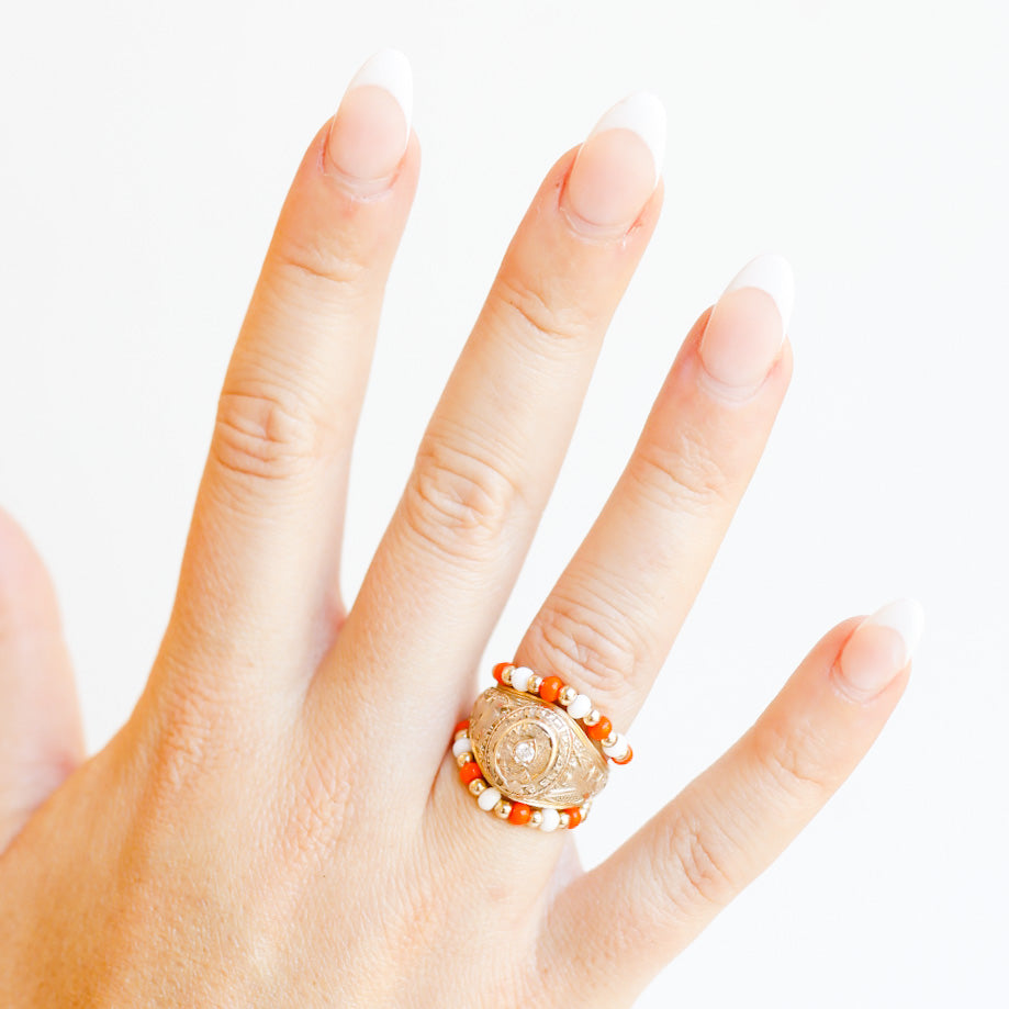 The Poppi Ring in Orange & White