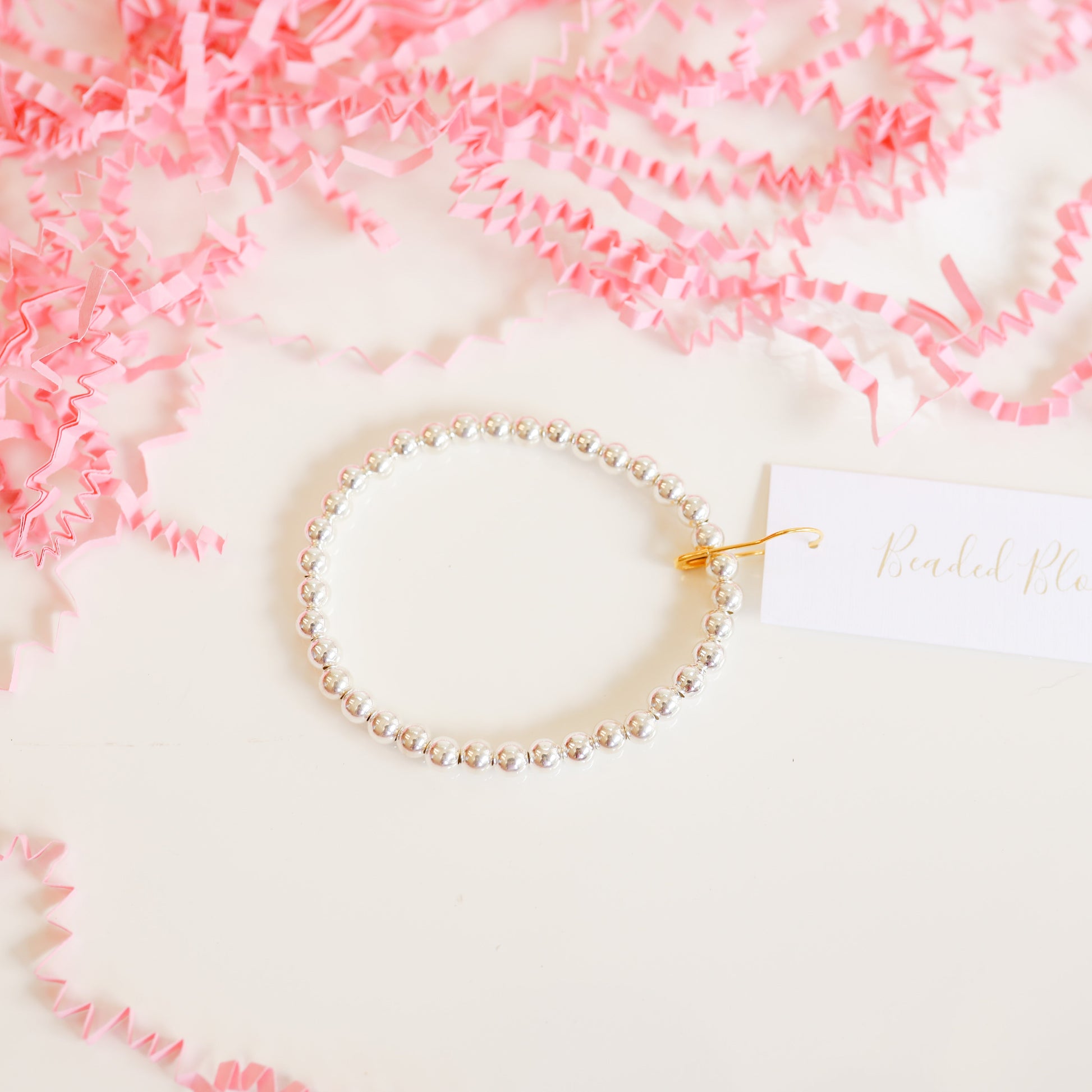 5MM Silver Beaded Bracelet (Kids Size)