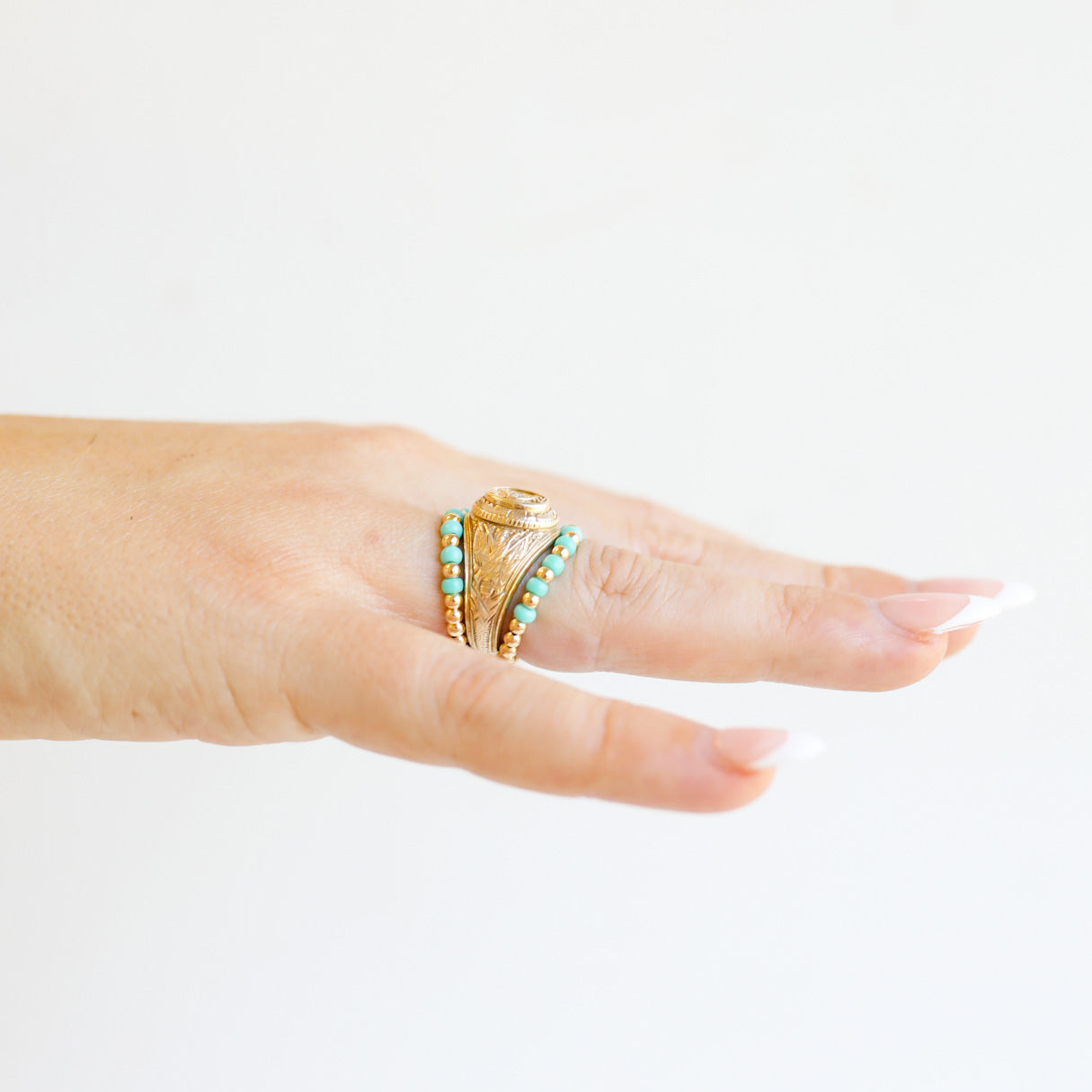 The Poppi Ring in Turquoise