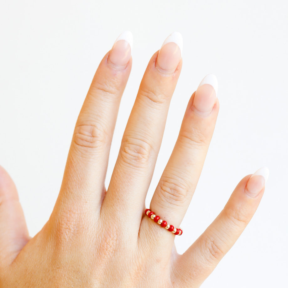 The Poppi Ring in Dark Red