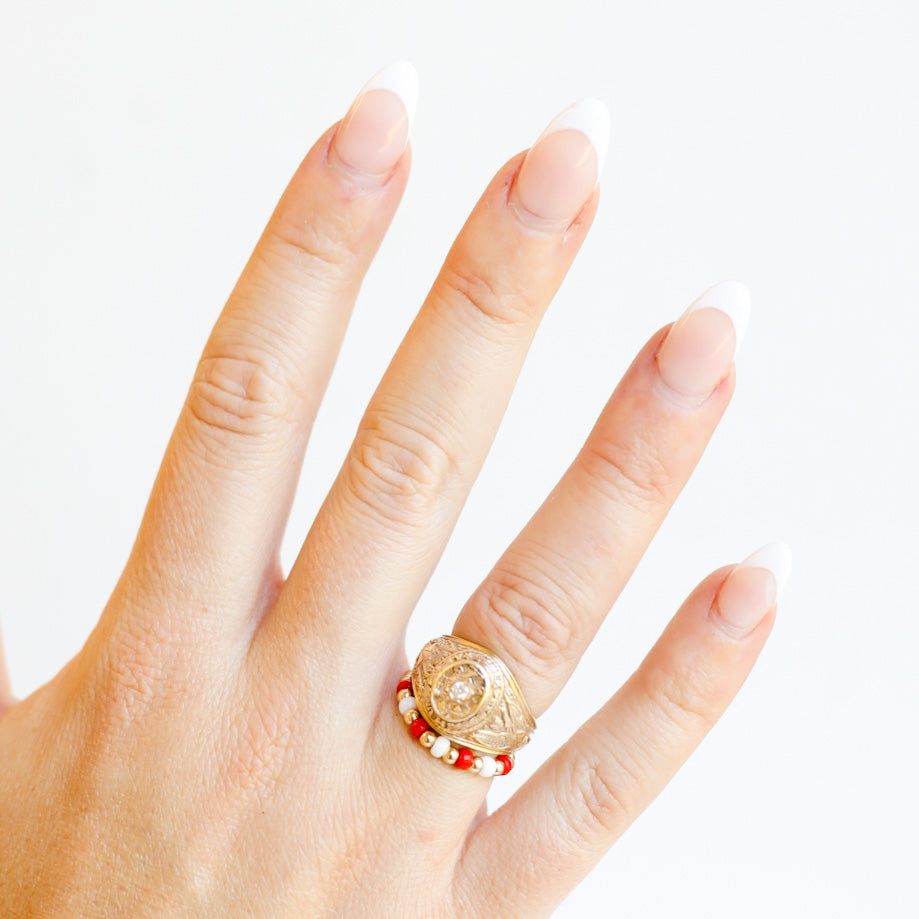 The Poppi Ring in Bright Red & White