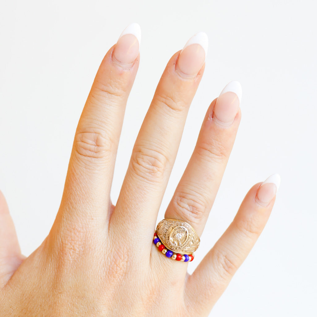 The Poppi Ring in Blue & Red