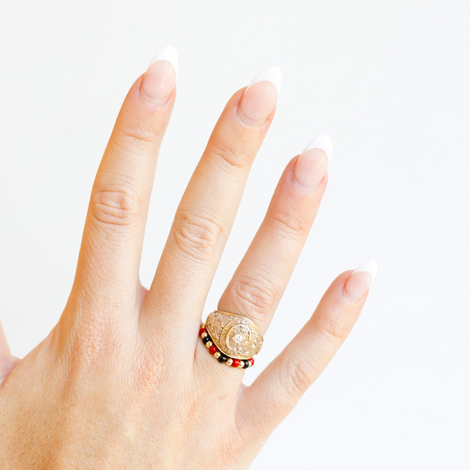 The Poppi Ring in Red & Black