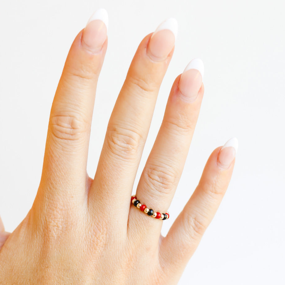 The Poppi Ring in Red & Black