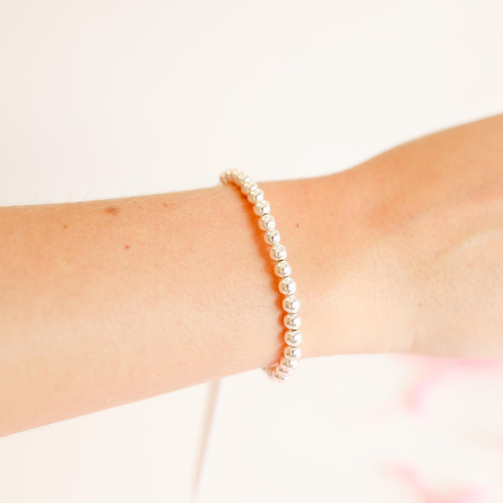 5MM Silver Beaded Bracelet