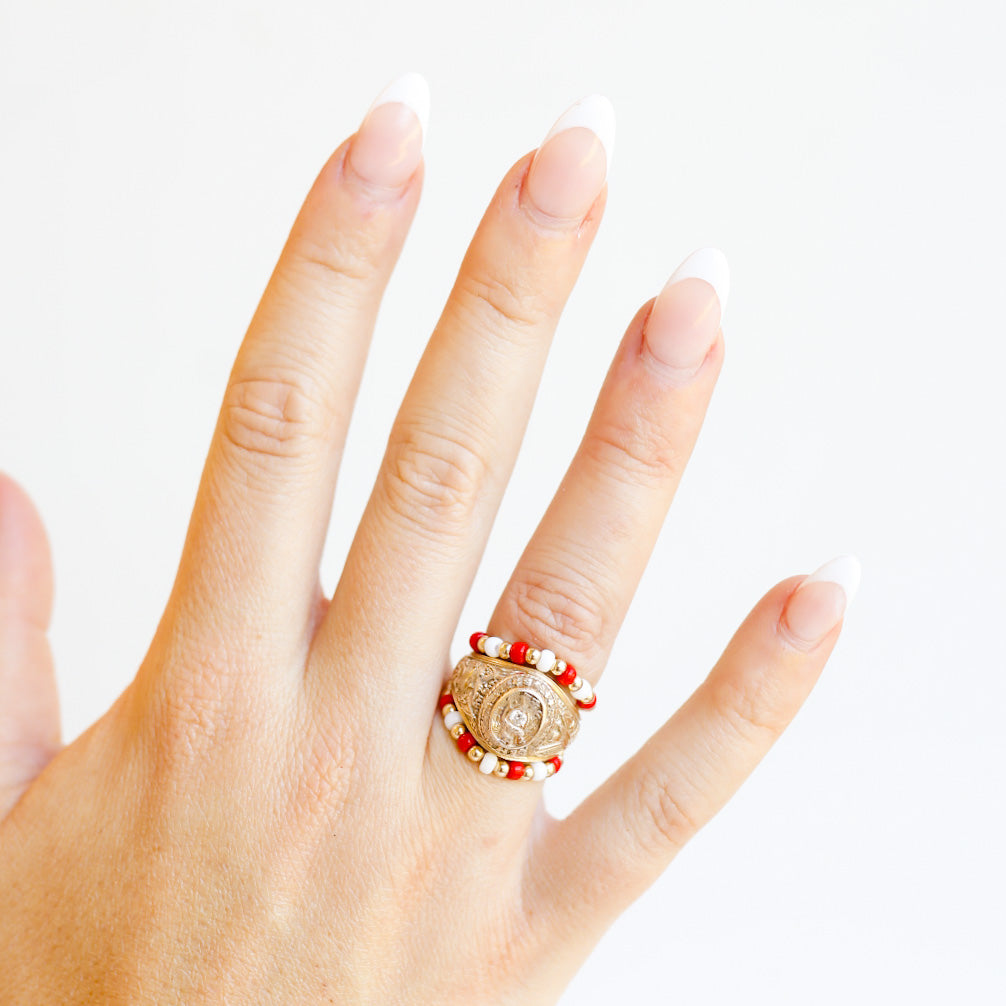 The Poppi Ring in Bright Red & White